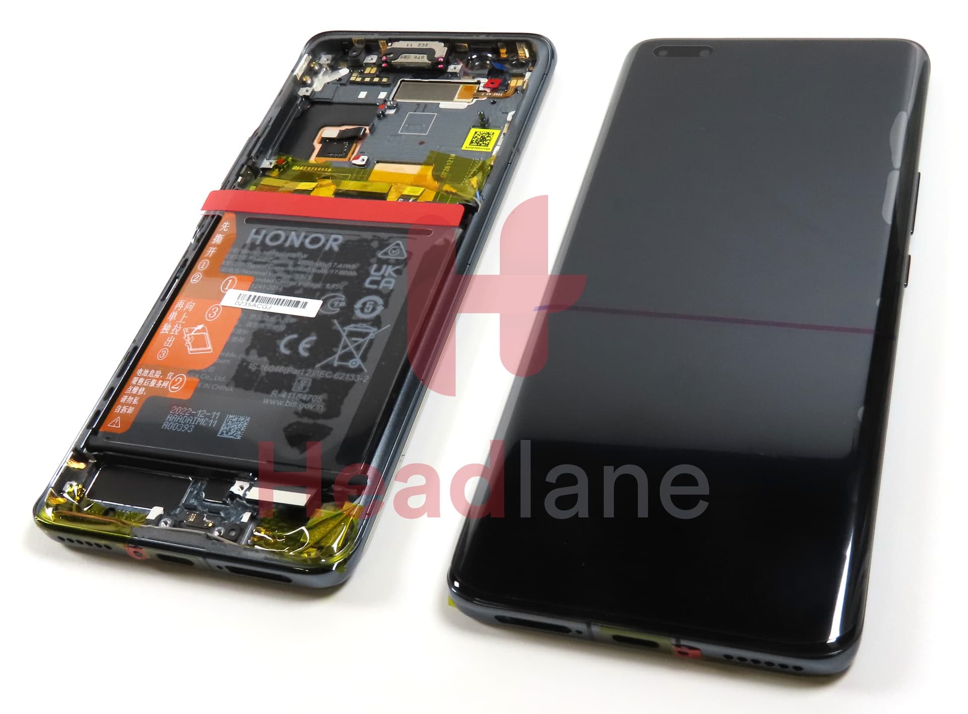 Honor Magic4 Pro LCD Display / Screen + Touch + HB586680EFW Battery - Black - view 2