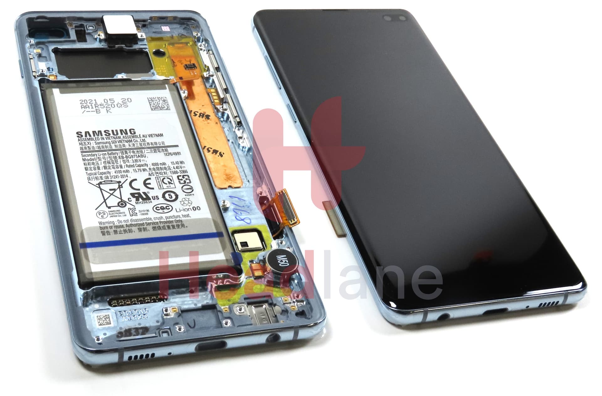 Samsung SM-G975 Galaxy S10+ / S10 Plus LCD Display / Screen + Touch + Battery - Prism Blue - view 3