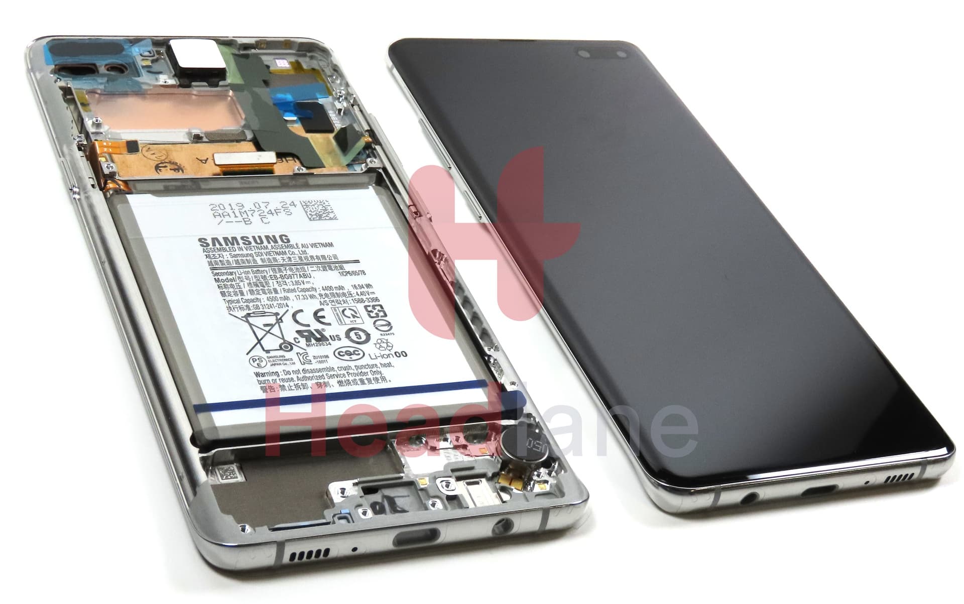 Samsung SM-G977 Galaxy S10 5G LCD Display / Screen + Touch + Battery - Crown Silver - view 2