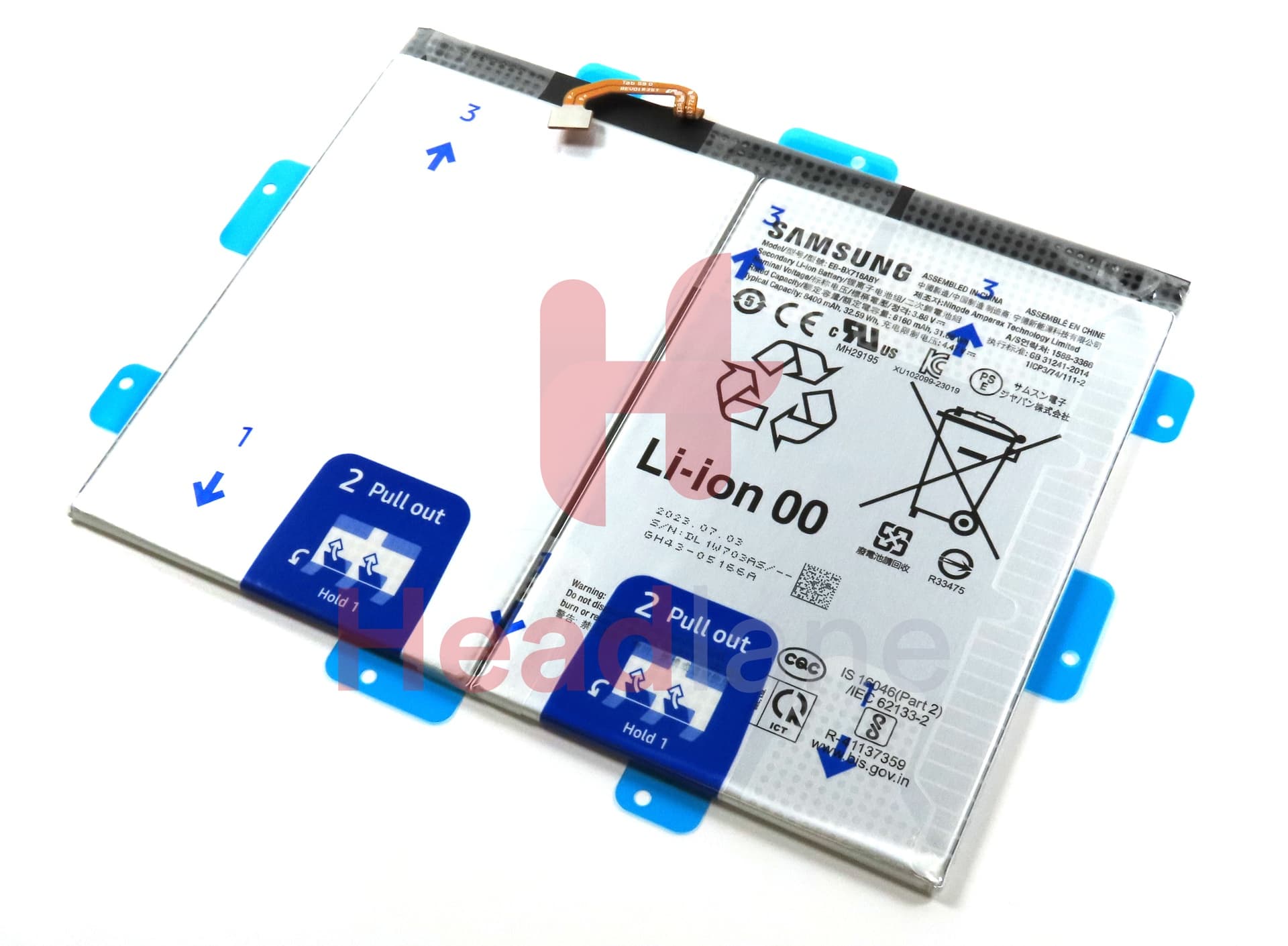 Samsung SM-X710 X716 Galaxy Tab S9 (WiFi/5G) EB-BX716ABY 8400mAh Internal Battery - view 3