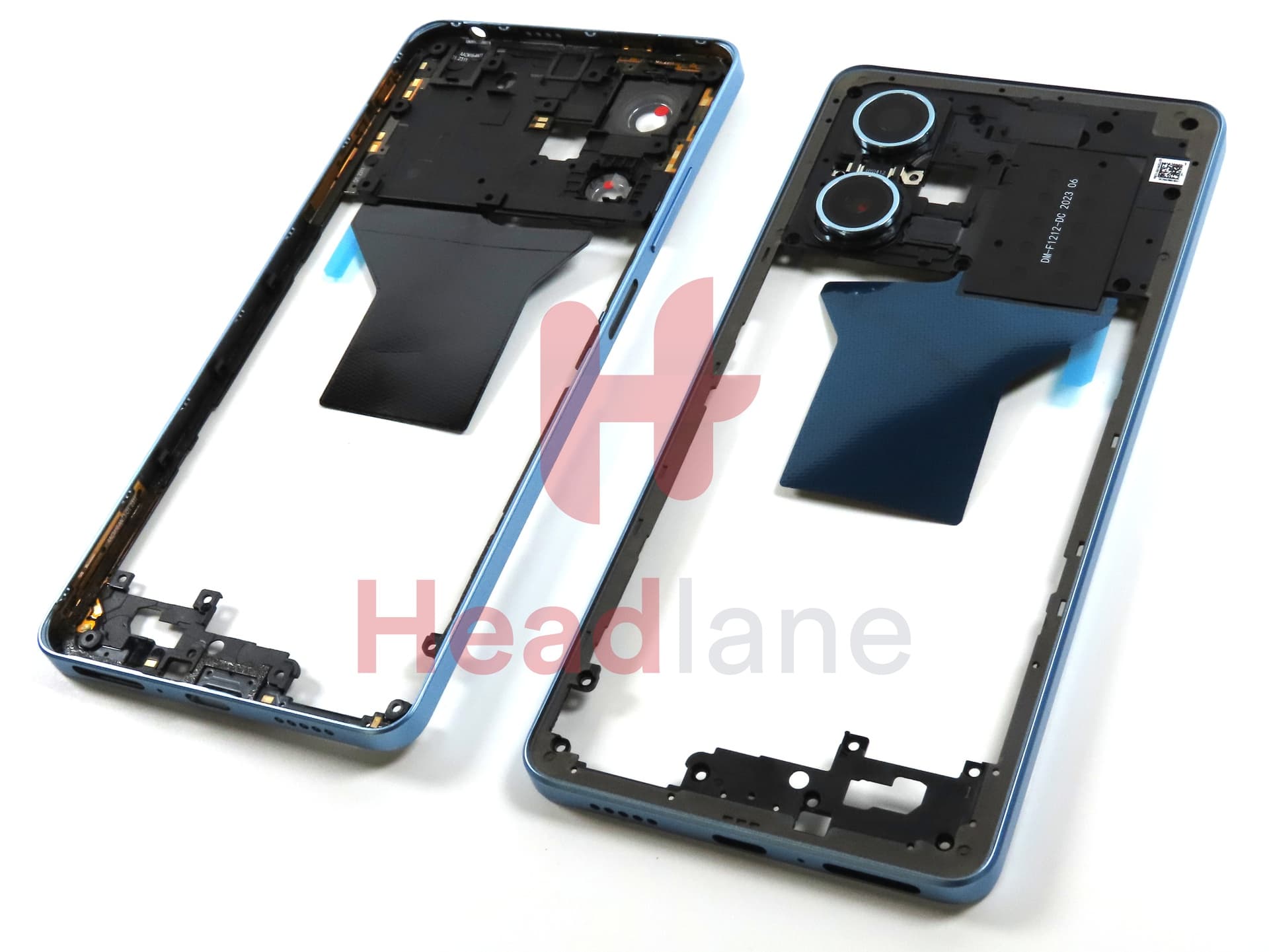 Xiaomi Redmi Note 12 Pro 5G Middle Cover / Chassis - Silver / Blue - view 2