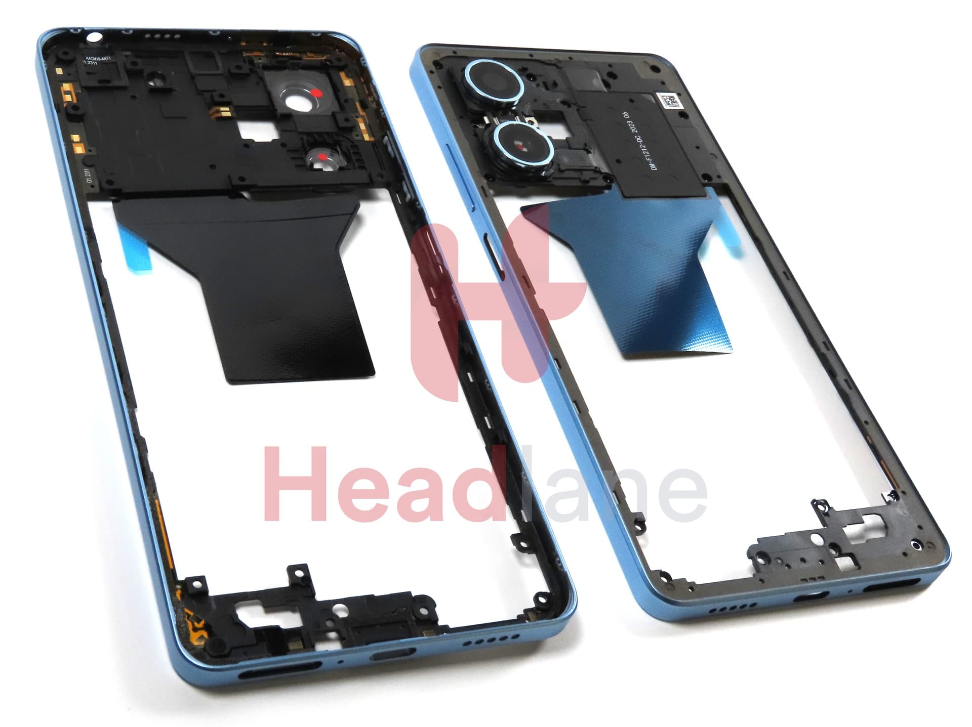 Xiaomi Redmi Note 12 Pro 5G Middle Cover / Chassis - Silver / Blue - view 3