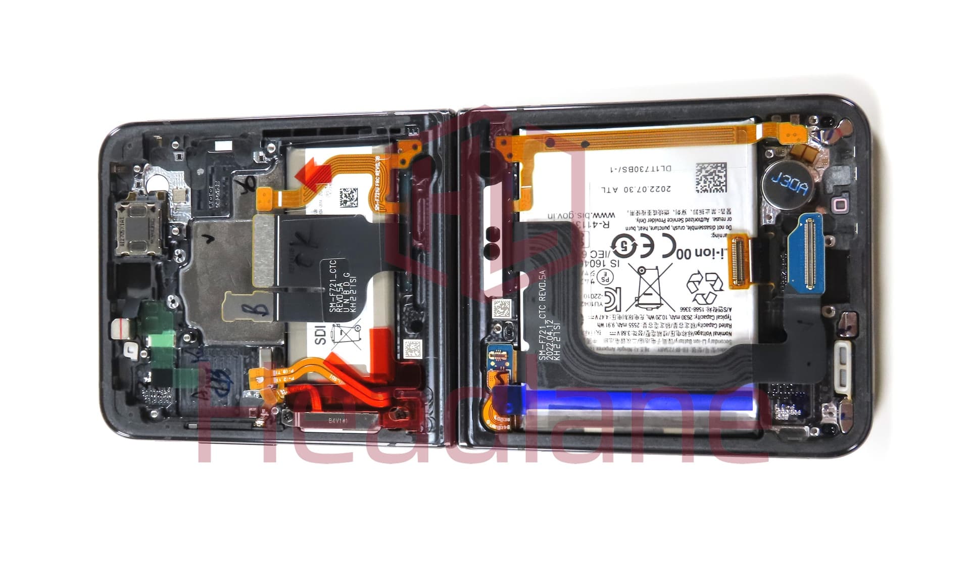 Samsung SM-F721 Galaxy Z Flip4 5G LCD Display / Screen + Touch + Battery - Graphite - view 5