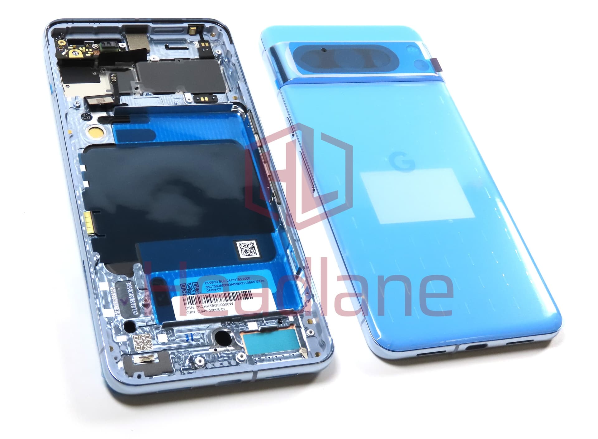 Google Pixel 8 Pro Back / Battery Cover - Blue / Bay - view 3