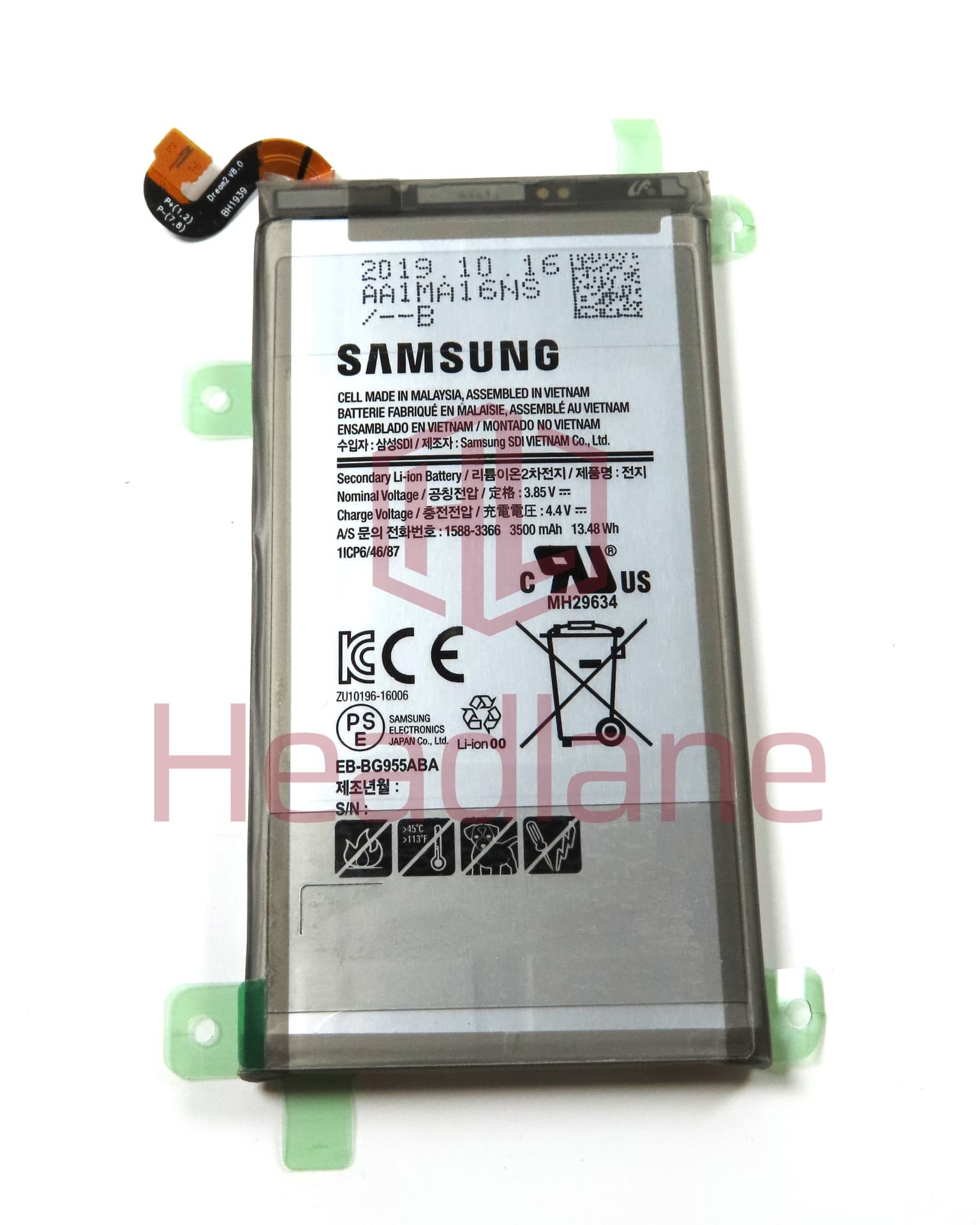 Samsung SM-G955 Galaxy S8+ EB-BG955ABE Battery + Adhesive (No Box) - view 3