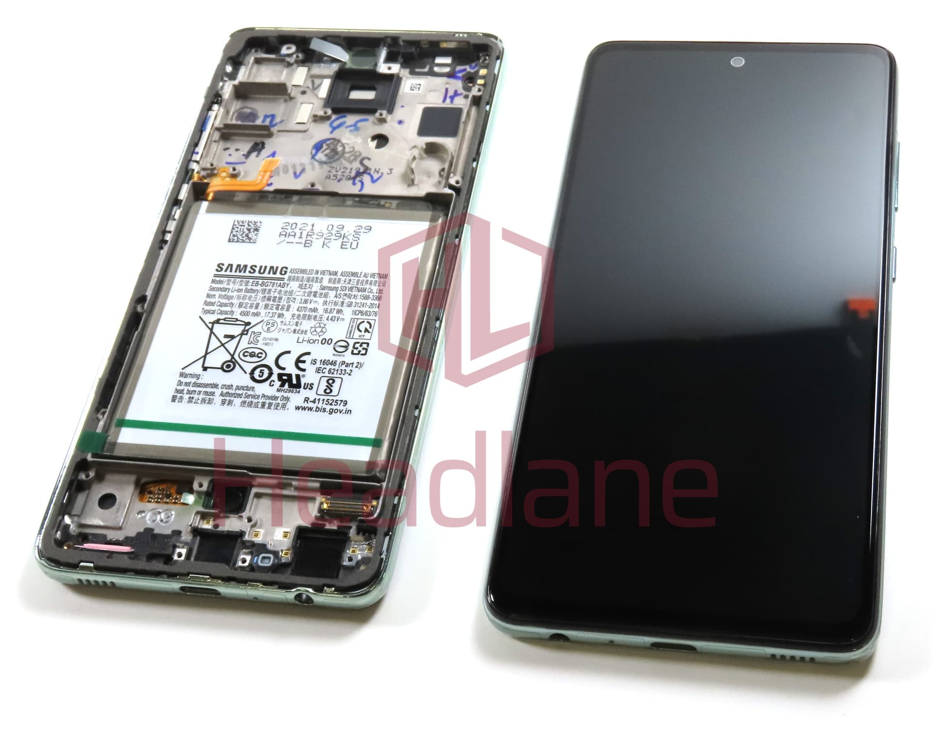 Samsung SM-A528 Galaxy A52s 5G LCD Display / Screen + Touch + Battery - Green - view 3