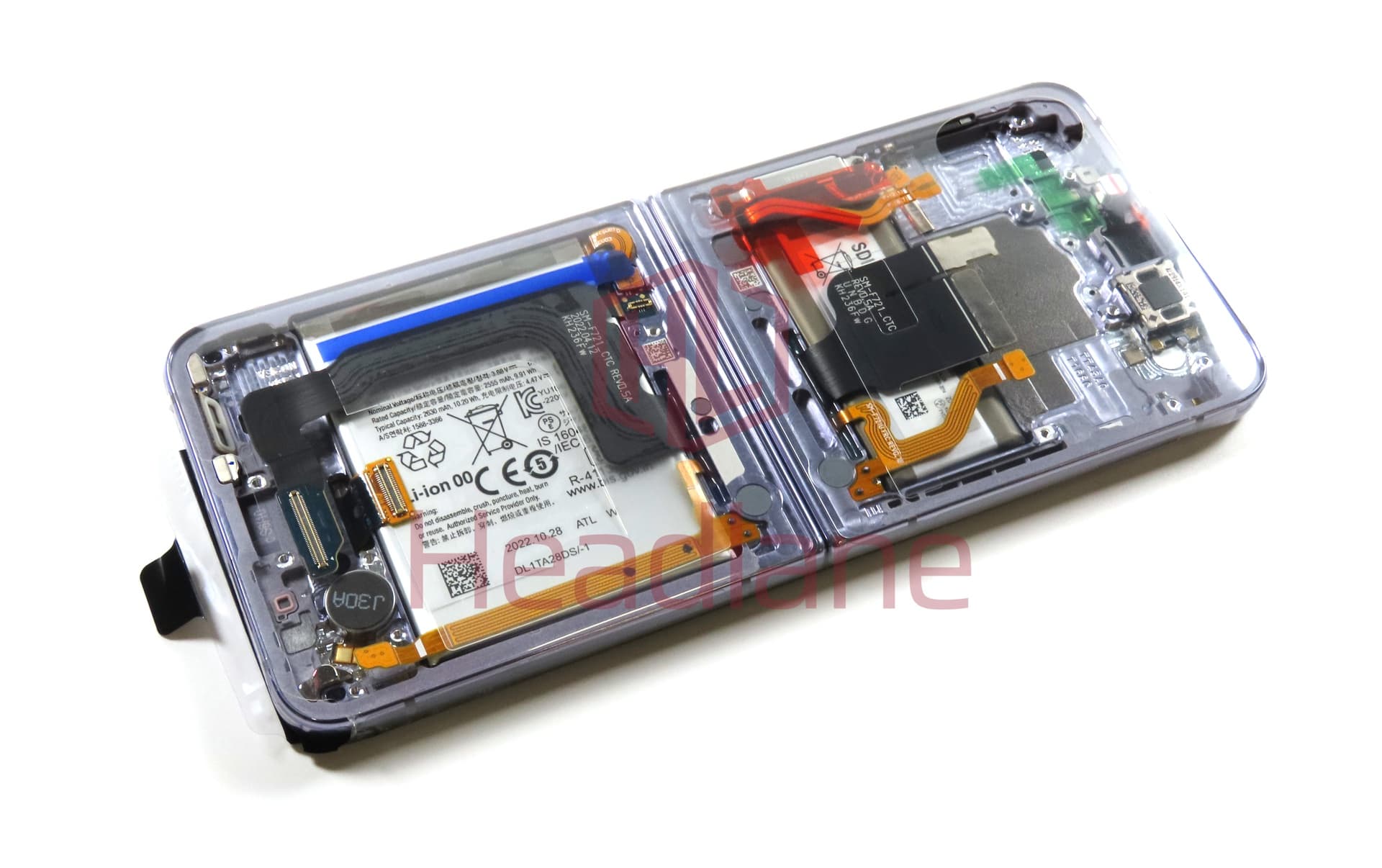 Samsung SM-F721 Galaxy Z Flip4 5G LCD Display / Screen + Touch + Battery - Bora Purple - view 2