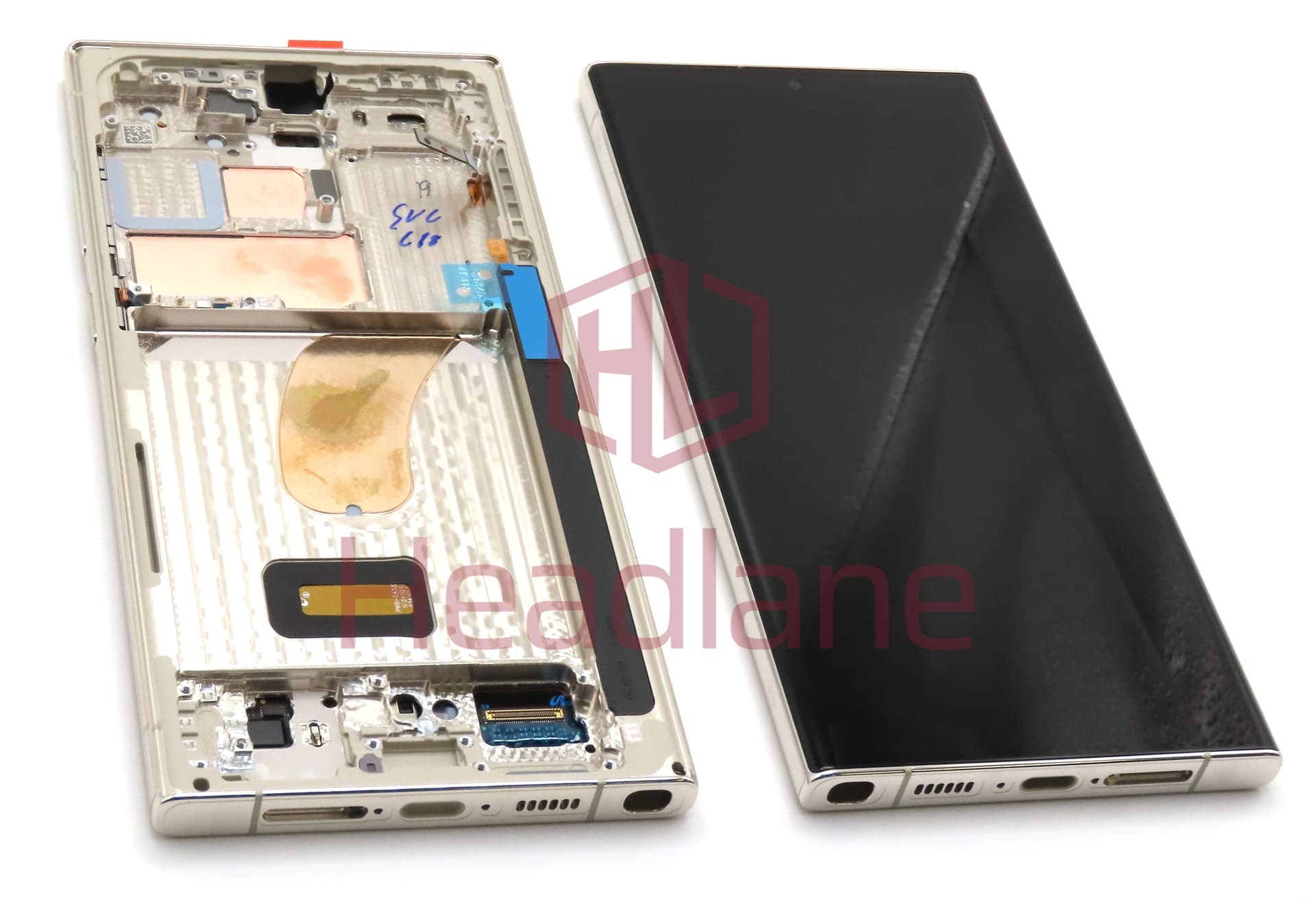 Samsung SM-S918 Galaxy S23 Ultra LCD Display / Screen + Touch - Cream (With Frame - Self Assembled) - view 2