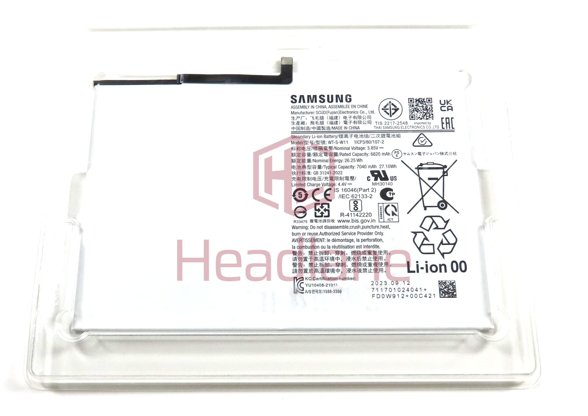 Samsung SM-X210 X216 Galaxy Tab A9+ (WiFi / 5G) WT-S-W11 7040mAh Internal Battery - view 2