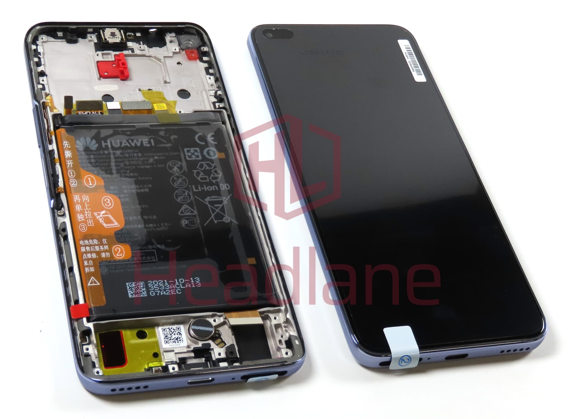 Huawei nova 8i LCD Display / Screen + Touch + Battery - Silver - view 2