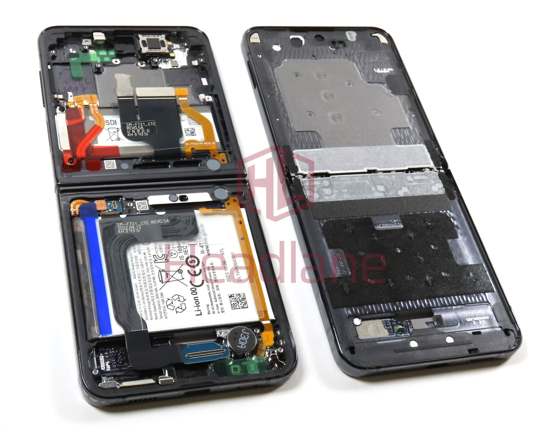 Samsung SM-F721 Galaxy Z Flip4 5G Display Frame + Battery - Graphite - view 2