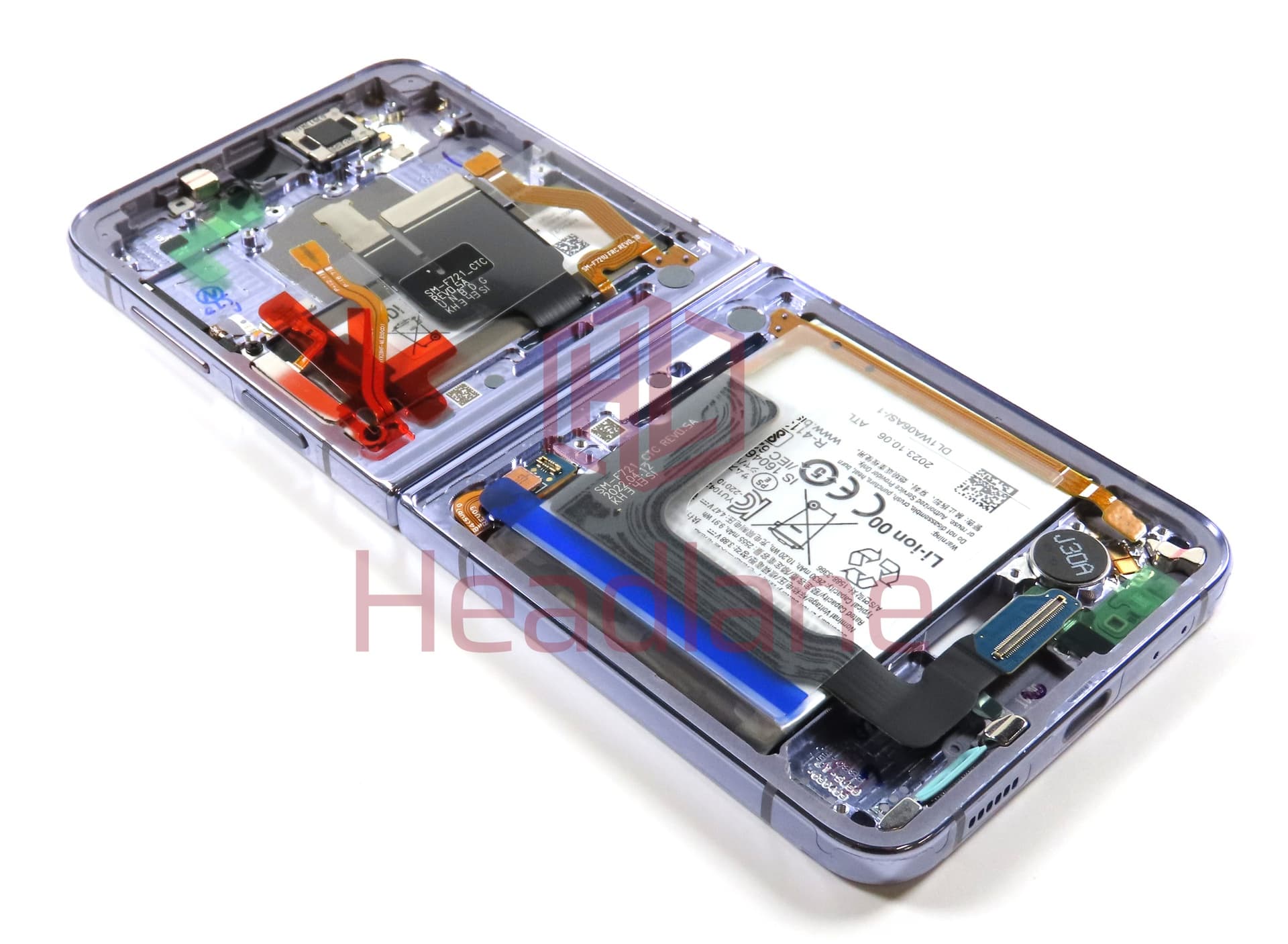 Samsung SM-F721 Galaxy Z Flip4 5G Display Frame + Battery - Bora Purple - view 2
