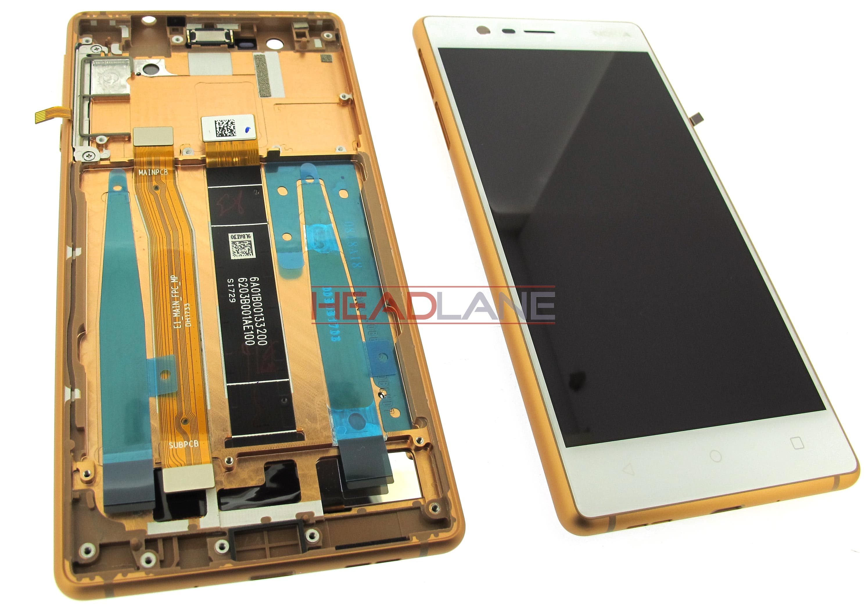 Nokia 3 LCD Display / Screen + Touch - Copper (Type B - Single SIM) - view 2