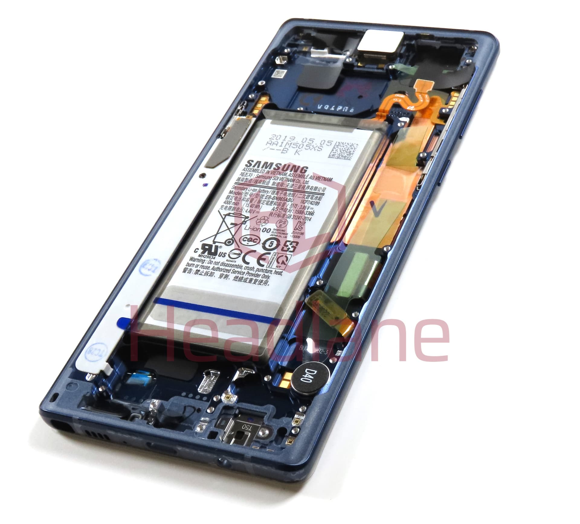 Samsung SM-N960 Galaxy Note 9 LCD Display / Screen + Touch + Battery - Blue - view 2