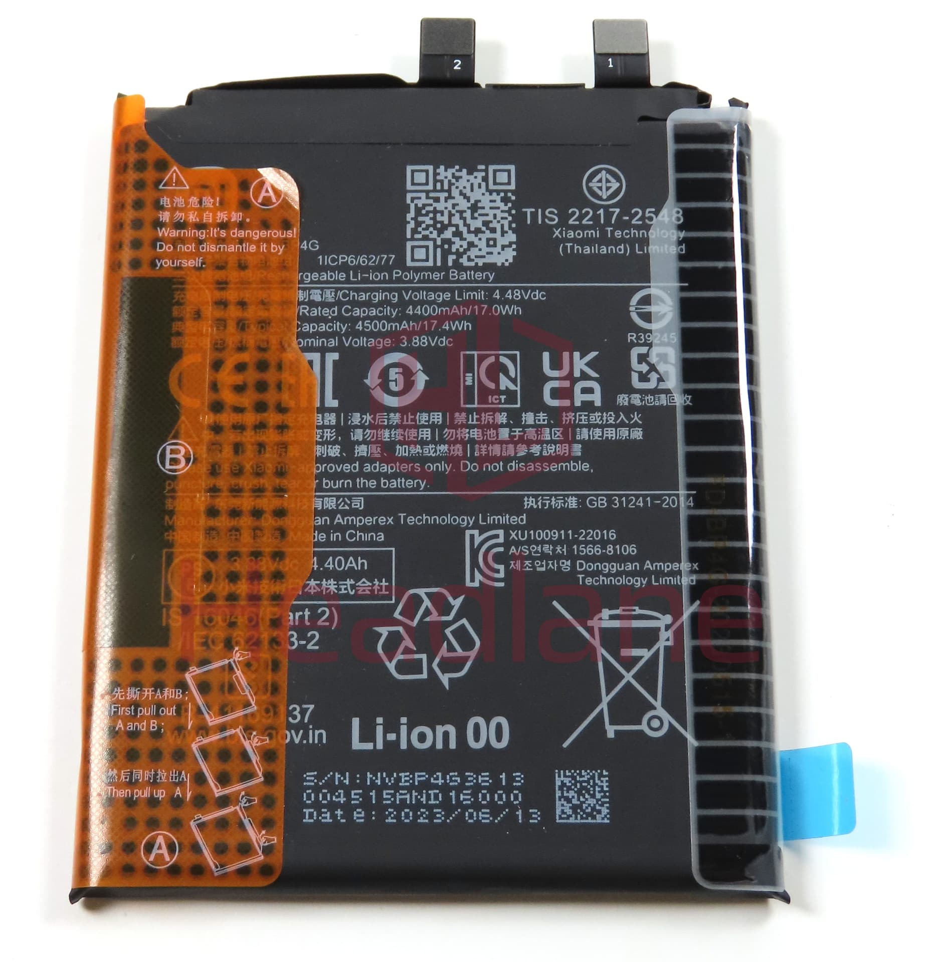 Xiaomi 13 BP4G 4500mAh Internal Battery - view 2