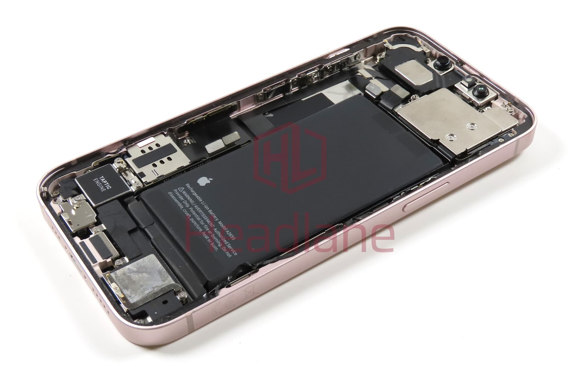 iPhone 13 Back / Battery Cover + Small Parts - Pink (Pulled - Grade A) - view 4