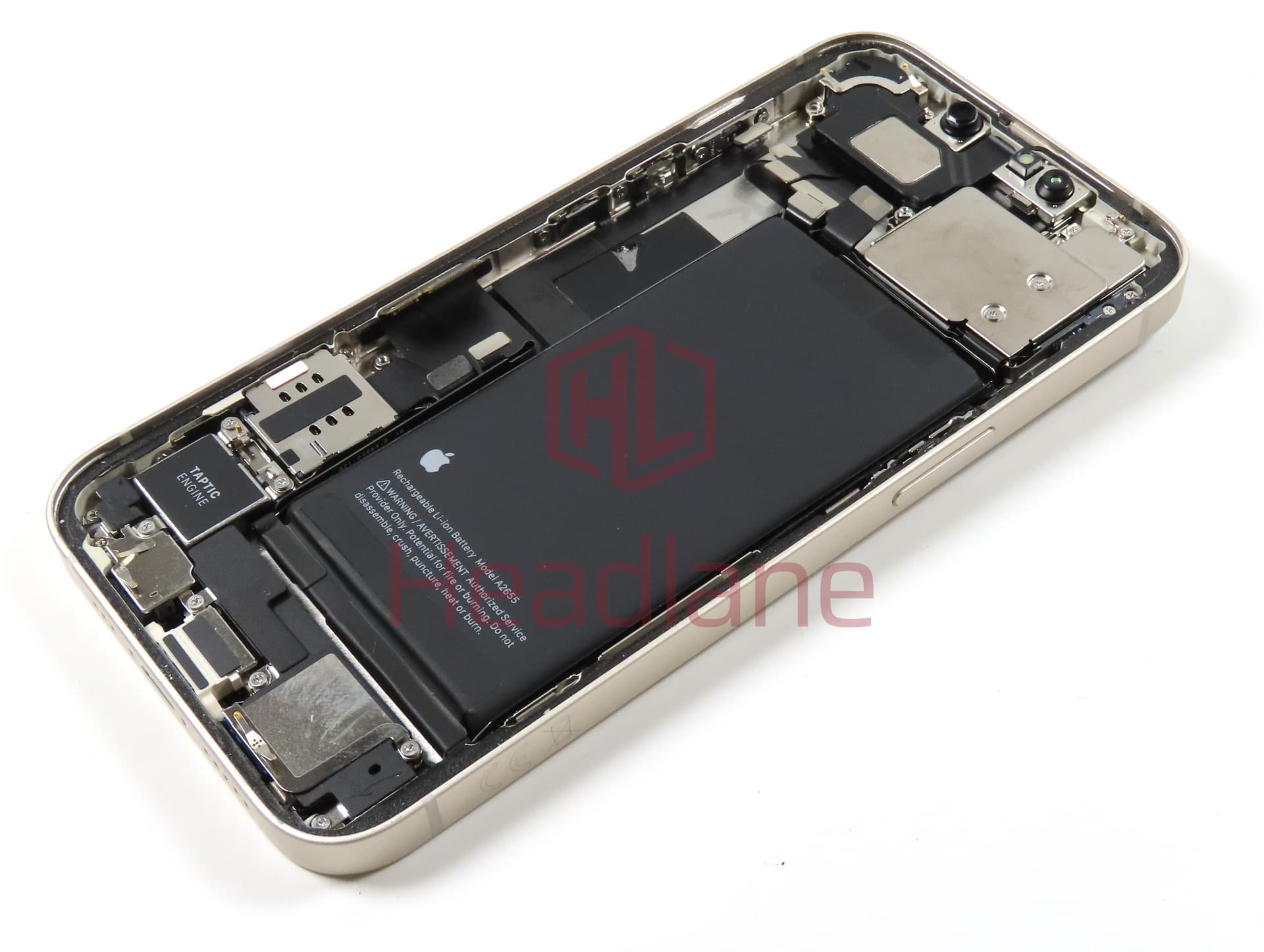 iPhone 13 Back / Battery Cover + Small Parts - Starlight (Pulled - Grade A) - view 3