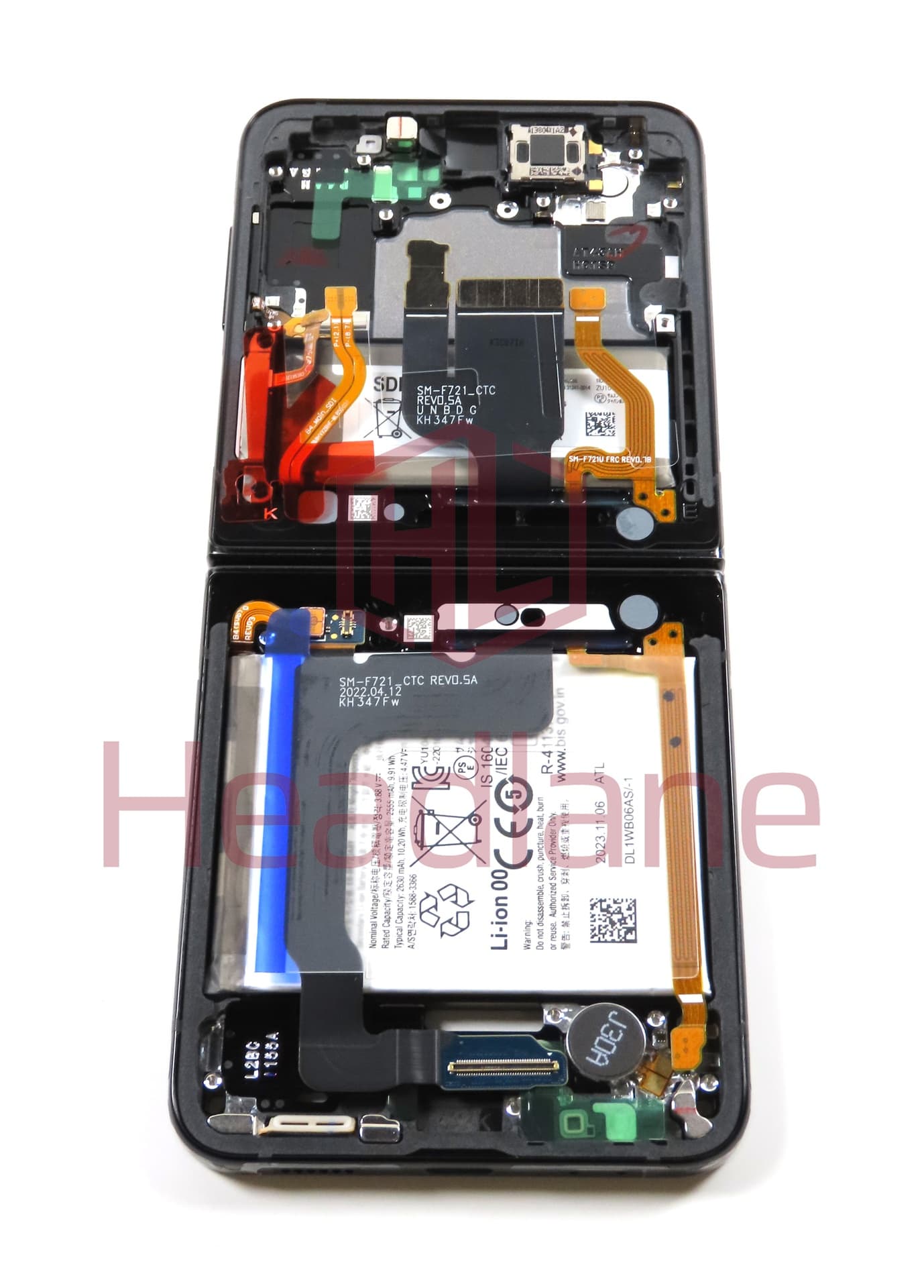 Samsung SM-F721 Galaxy Z Flip4 5G Display Frame + Battery - Bespoke Navy - view 3