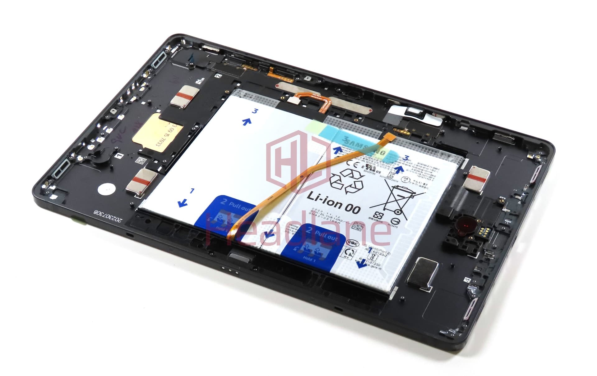 Samsung SM-X710 X716 Galaxy Tab S9 (WiFi/5G) Back / Battery Cover + Battery - Graphite - view 2