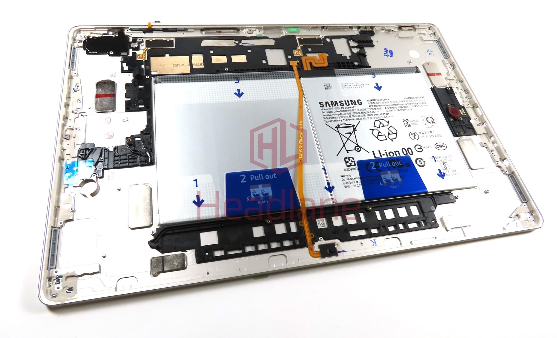 Samsung SM-X910 X916 Galaxy Tab S9 Ultra Back / Battery Cover + Battery (WiFi / 5G) - Cream - view 2