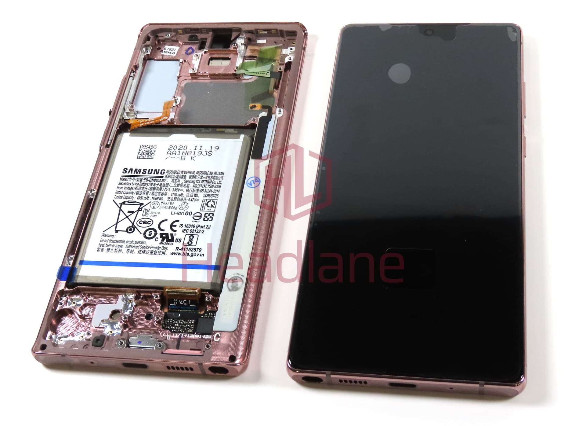 Samsung SM-N980 SM-N981 Galaxy Note 20 LCD Display / Screen + Battery - Bronze (No Box) - view 3