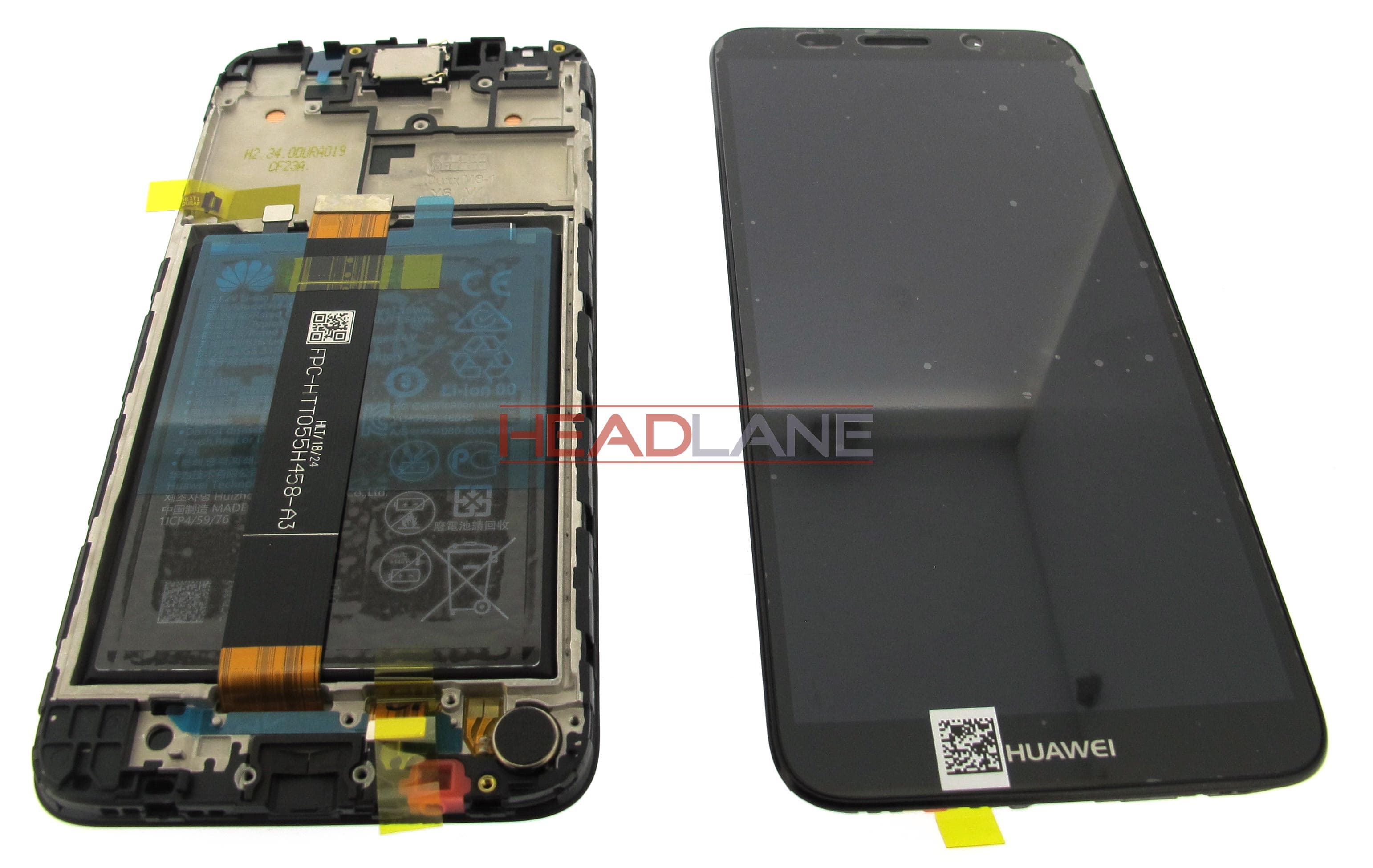 Huawei Y5 (2018) / Y5 Prime (2018) LCD Display / Screen + Touch + Battery Assembly - Black - view 2