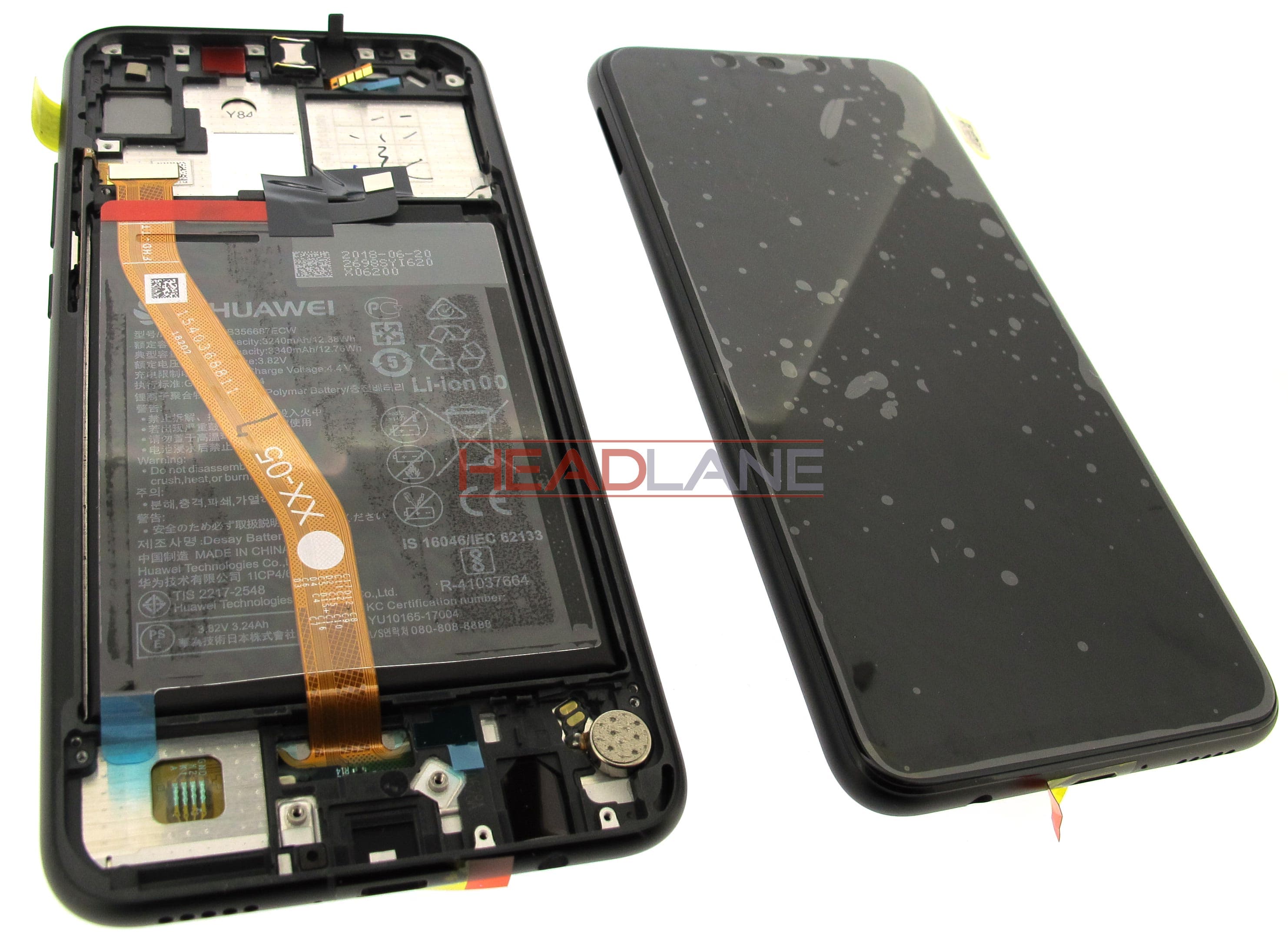 Huawei P Smart+ / P Smart Plus Nova 3i LCD Display / Screen + Touch + Battery Assembly - Black - view 2