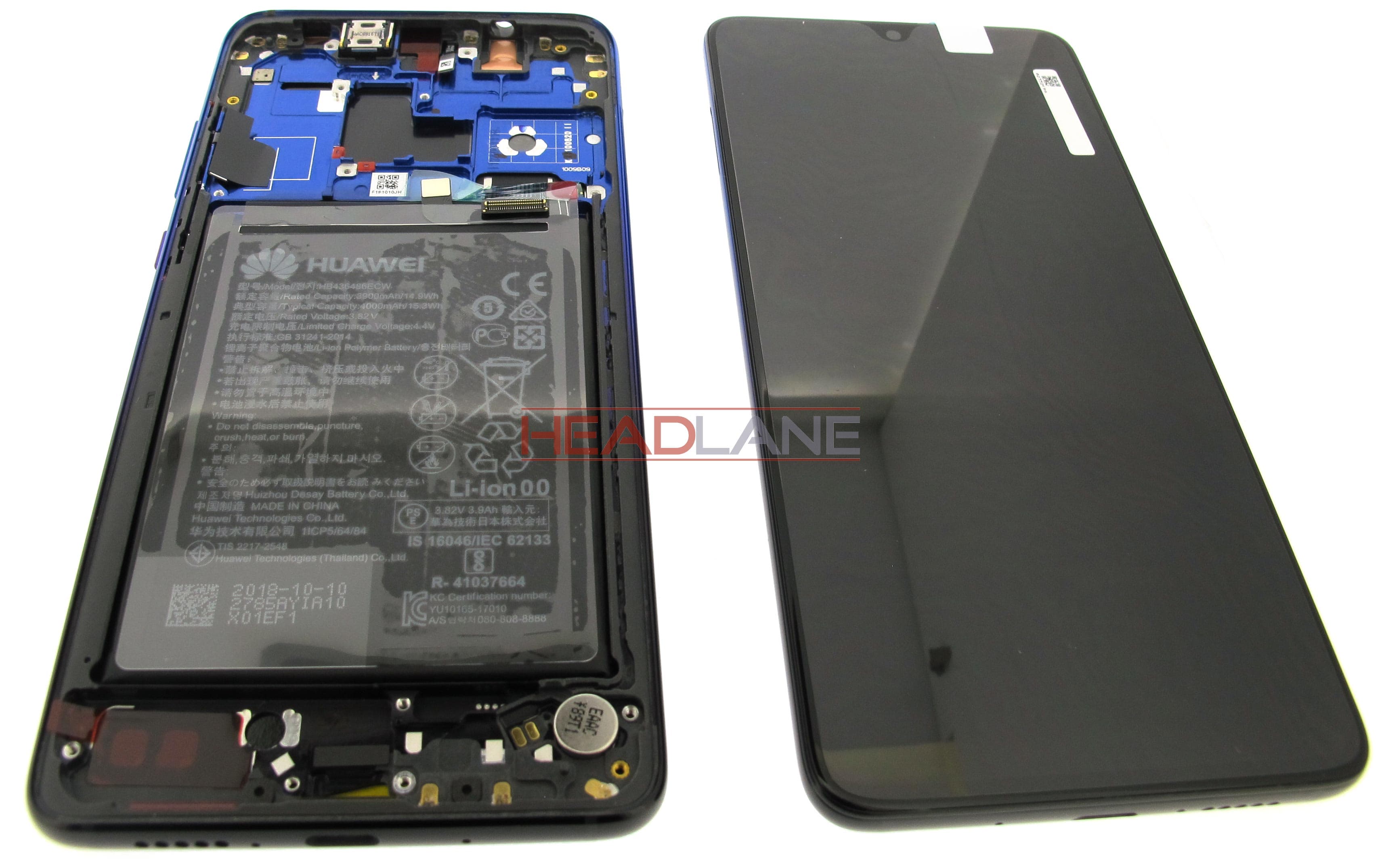 Huawei Mate 20 LCD Display / Screen + Touch + Battery Assembly - Twilight - view 2