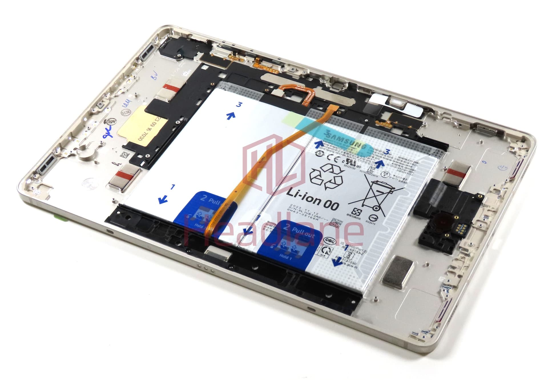 Samsung SM-X710 X716 Galaxy Tab S9 (WiFi/5G) Back / Battery Cover + Battery - Cream - view 2