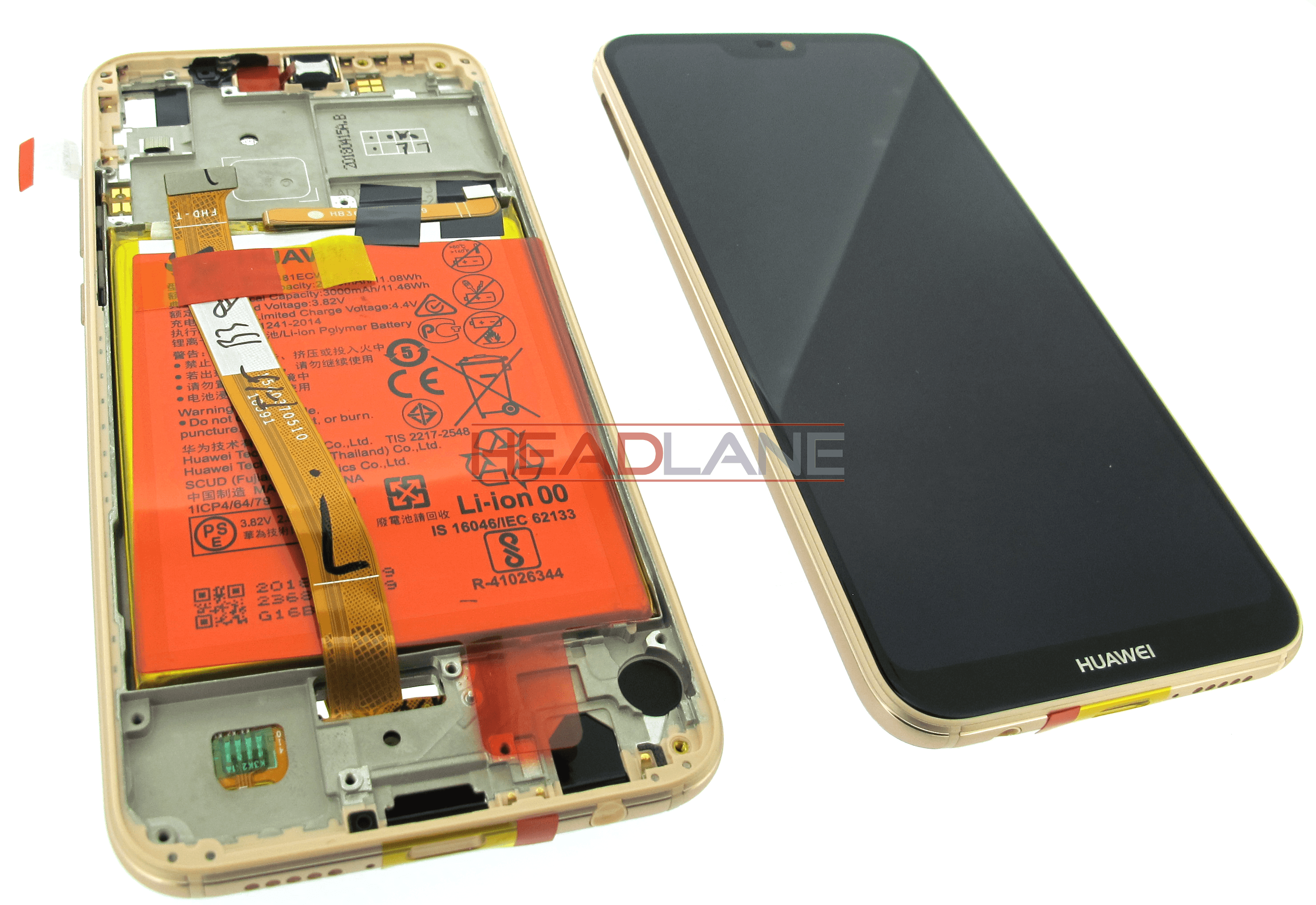 Huawei P20 Lite LCD Display / Screen + Touch + Battery - Pink - view 2