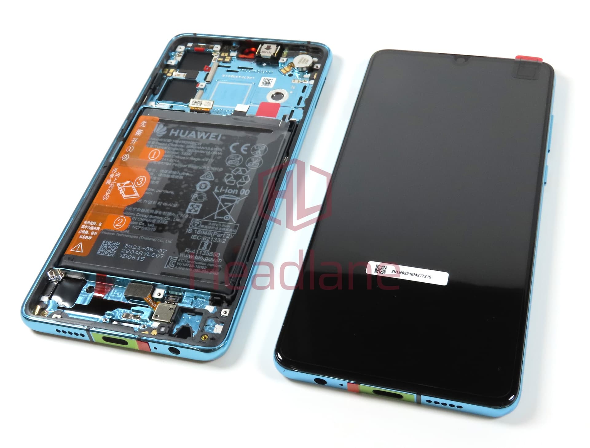 Huawei P30 LCD Display / Screen + Touch + Battery Assembly - Aurora Blue (No Box) - view 3
