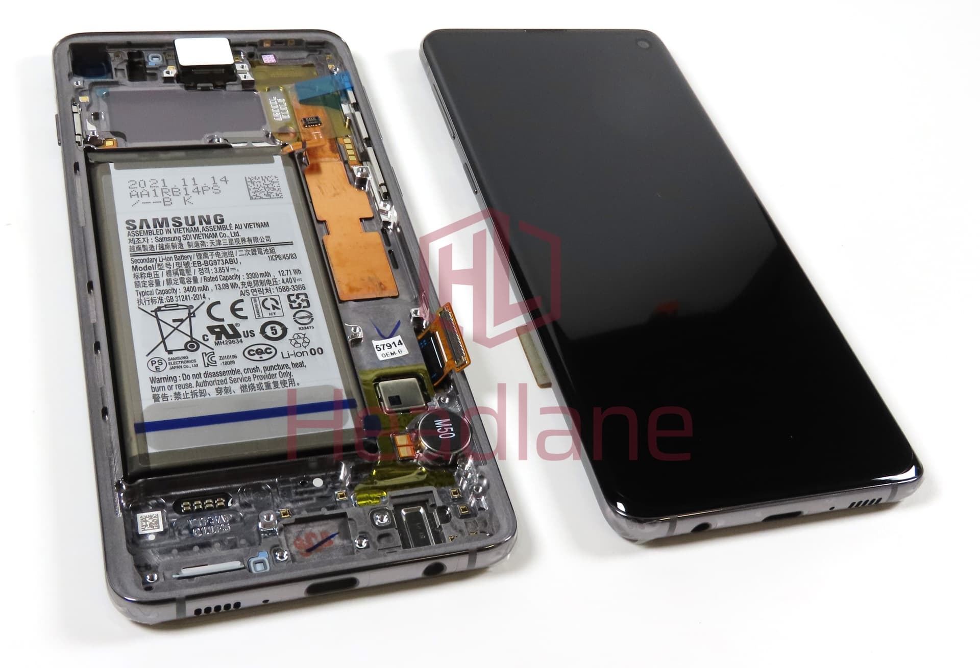 Samsung SM-G973 Galaxy S10 LCD Display / Screen + Touch + Battery - Prism Black - view 2