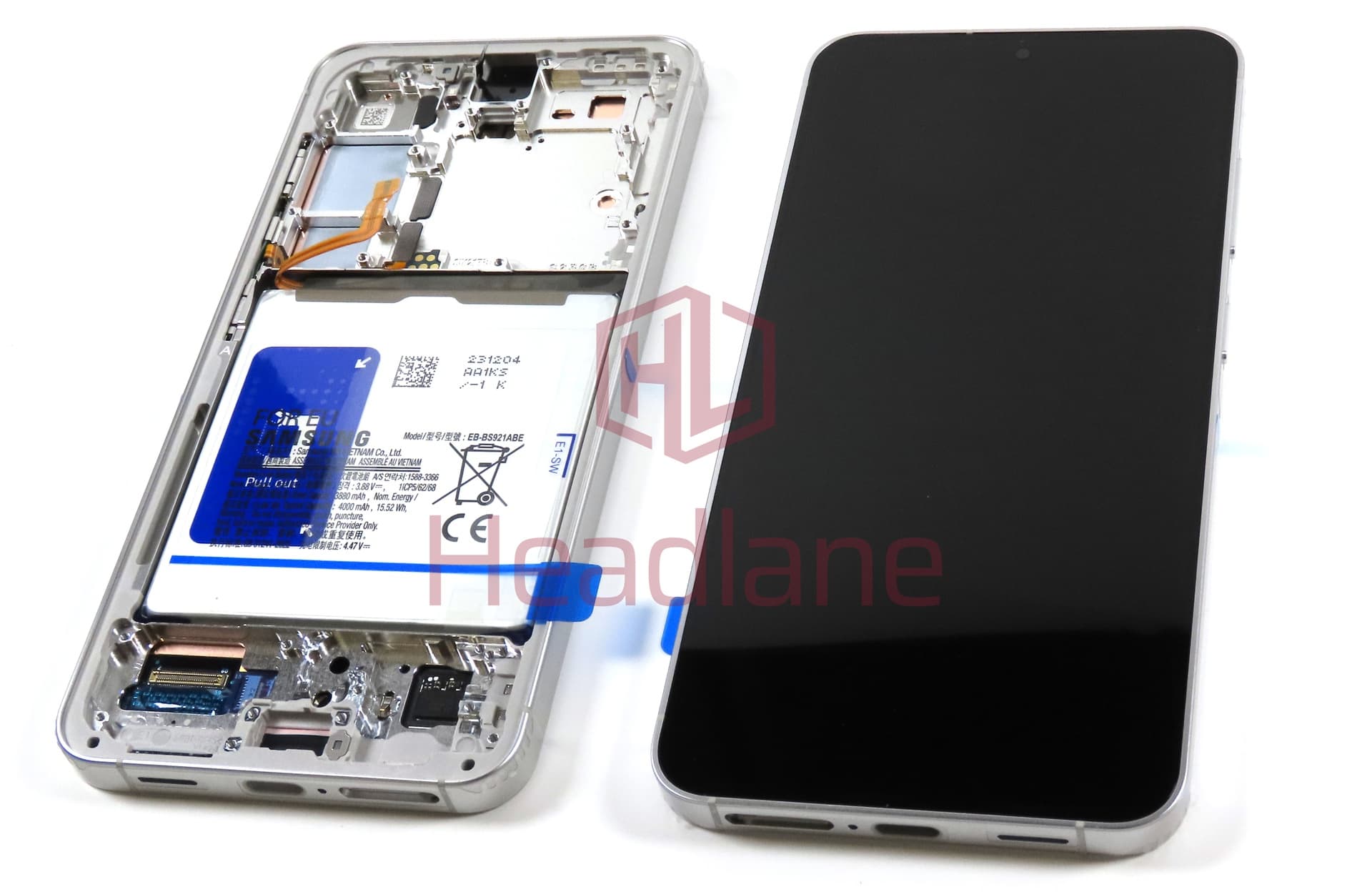 Samsung SM-S921 Galaxy S24 LCD Display / Screen + Touch + Battery - Marble Grey - view 3