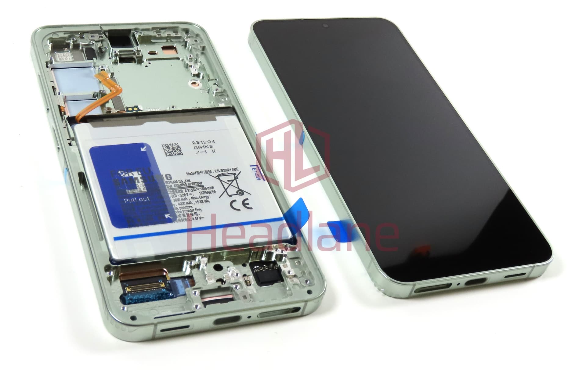 Samsung SM-S921 Galaxy S24 LCD Display / Screen + Touch + Battery - Jade Green - view 2