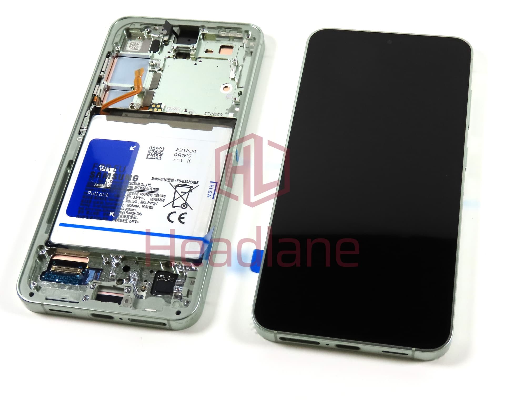 Samsung SM-S921 Galaxy S24 LCD Display / Screen + Touch + Battery - Jade Green - view 3