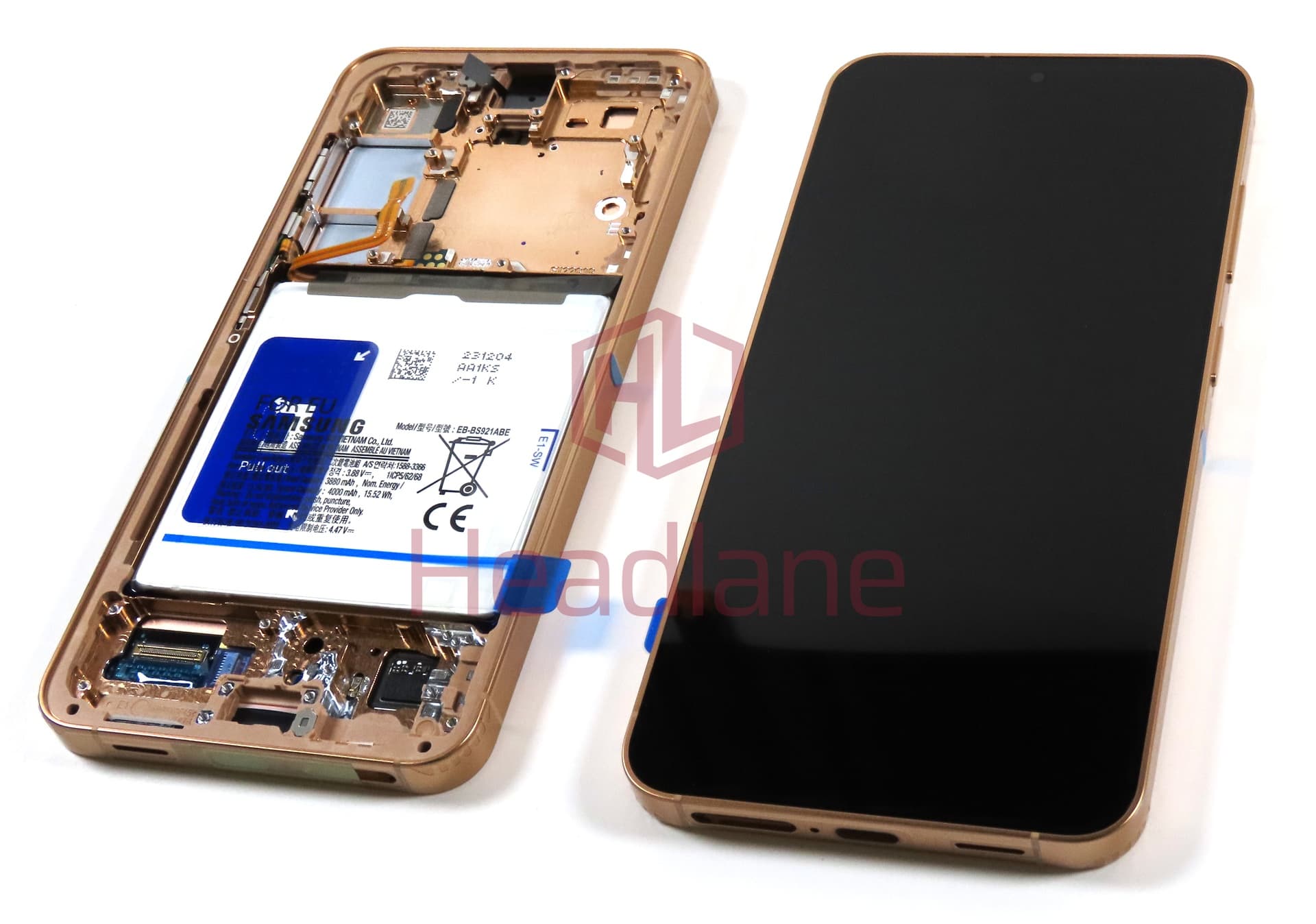 Samsung SM-S921 Galaxy S24 LCD Display / Screen + Touch + Battery - Sandstone Orange - view 3