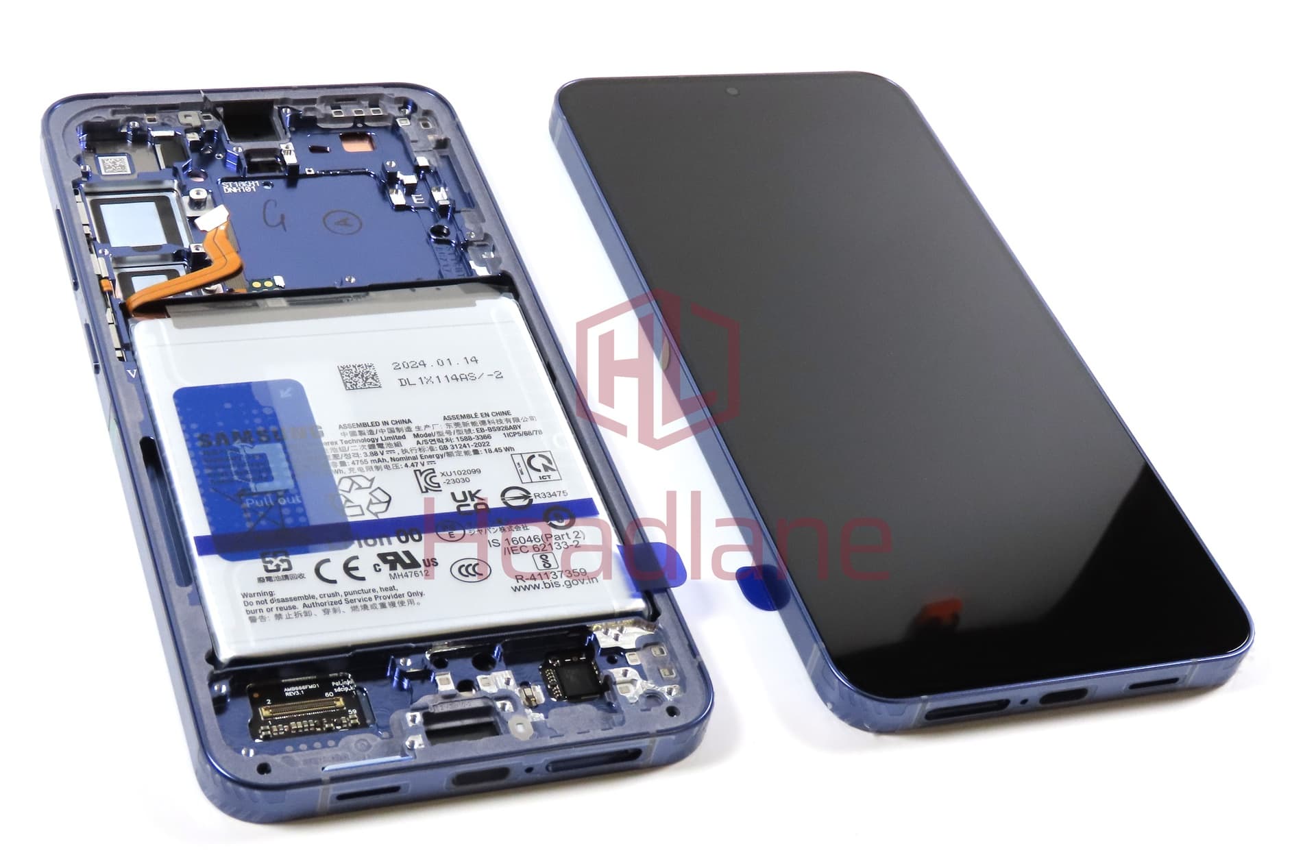 Samsung SM-S926 Galaxy S24+ / Plus LCD Display / Screen + Touch + Battery - Cobalt Violet - view 3