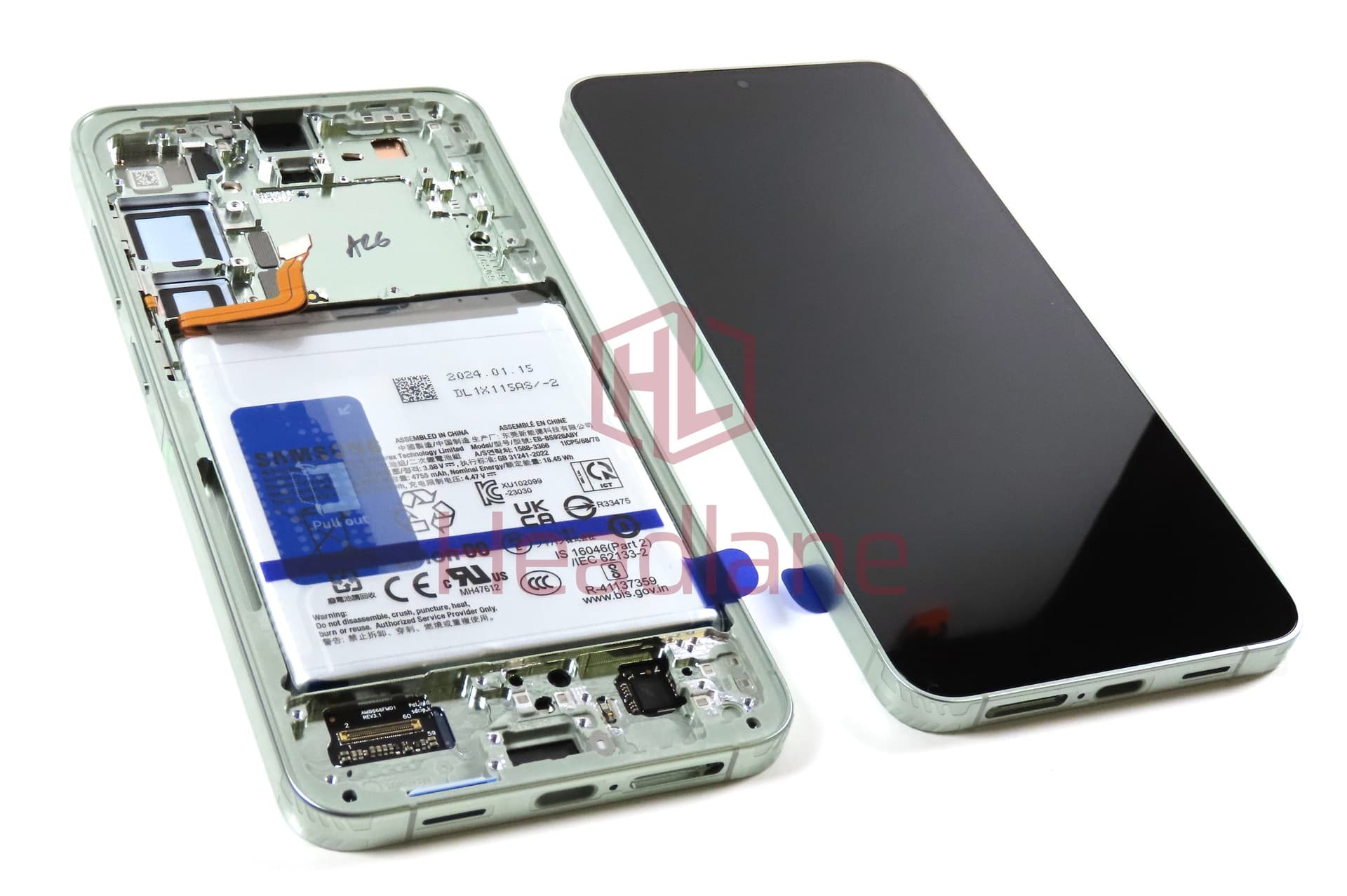 Samsung SM-S926 Galaxy S24+ / Plus LCD Display / Screen + Touch + Battery - Jade Green - view 3