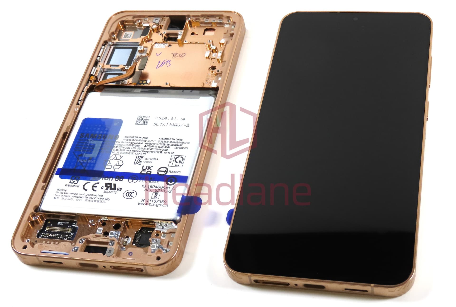 Samsung SM-S926 Galaxy S24+ / Plus LCD Display / Screen + Touch + Battery - Sandstone Orange - view 3