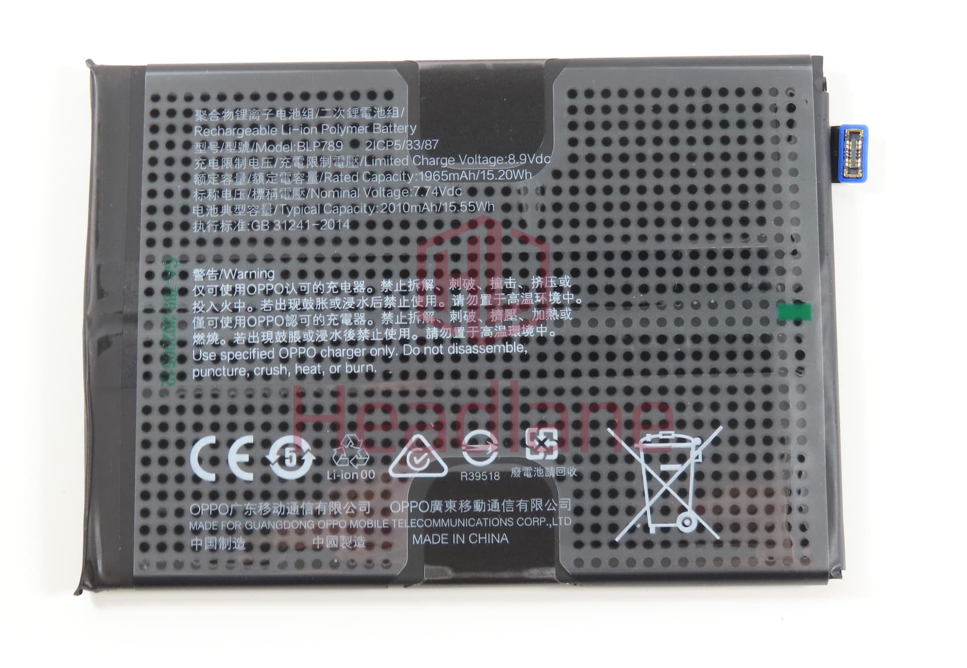 Oppo CPH2091 Reno4 5G BLP789 4020mAh Internal Battery - view 2