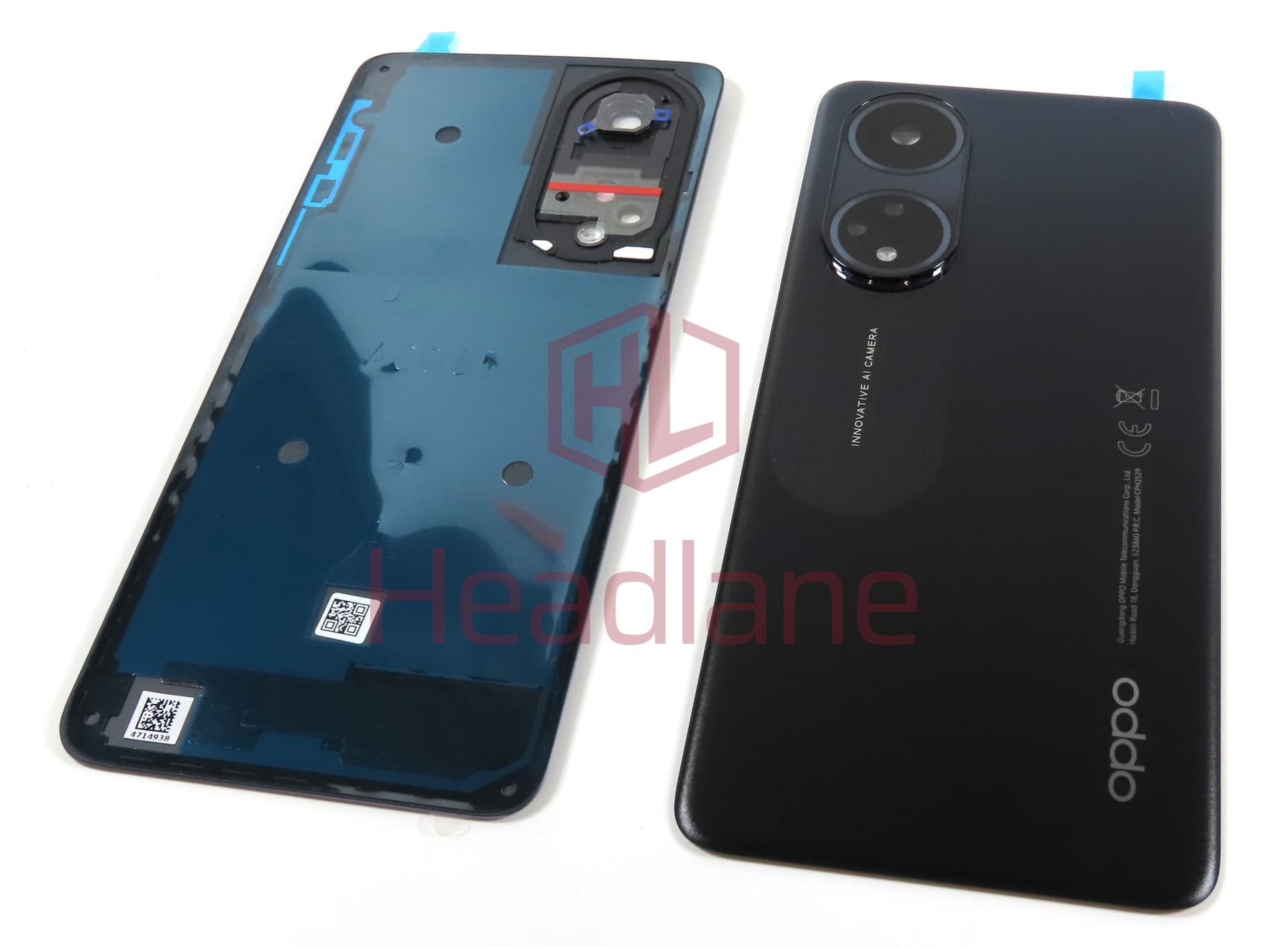 Oppo CPH2529 A98 5G Back / Battery Cover - Black - view 2