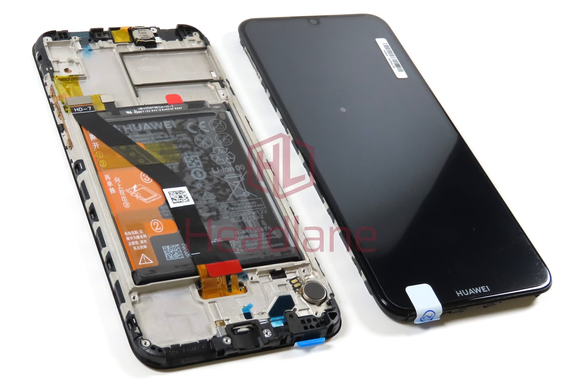 Huawei Y6s LCD Display / Screen + Touch + Battery Assembly - Black (No Box) - view 3