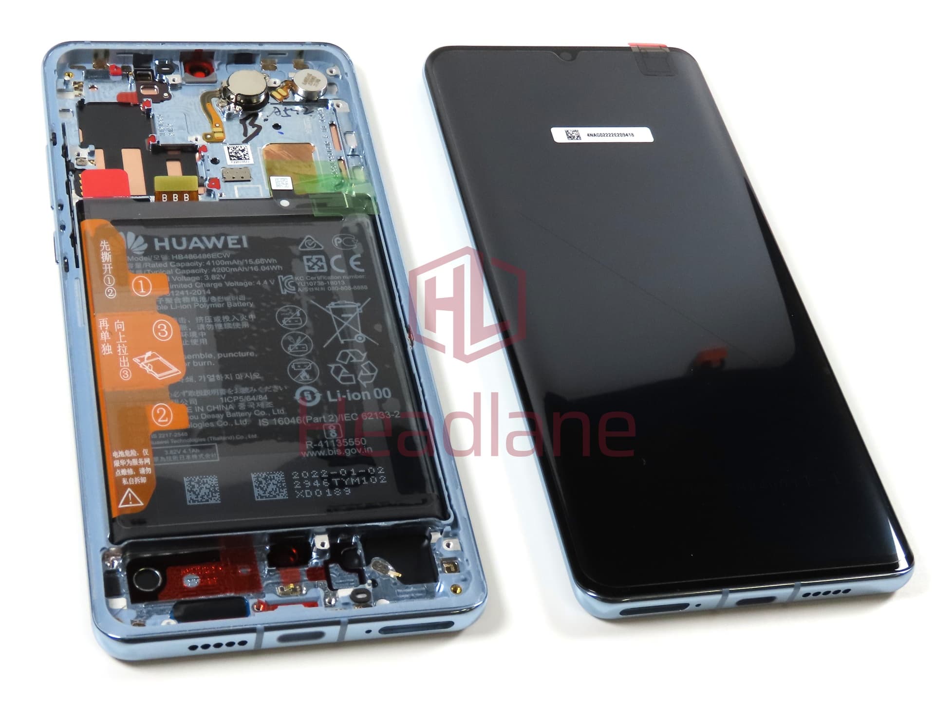 Huawei P30 Pro LCD Display / Screen + Touch + HB486486ECW Battery - Breathing Crystal (B Grade) - view 2