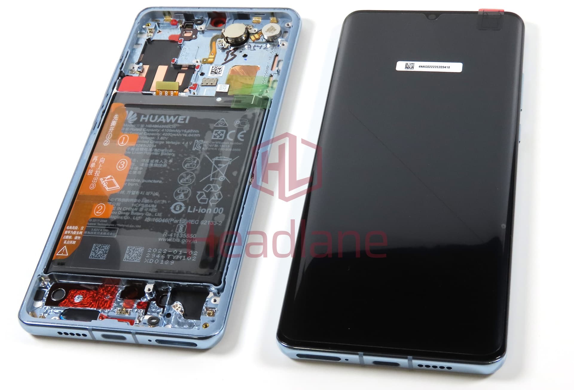 Huawei P30 Pro LCD Display / Screen + Touch + HB486486ECW Battery - Breathing Crystal (B Grade) - view 3