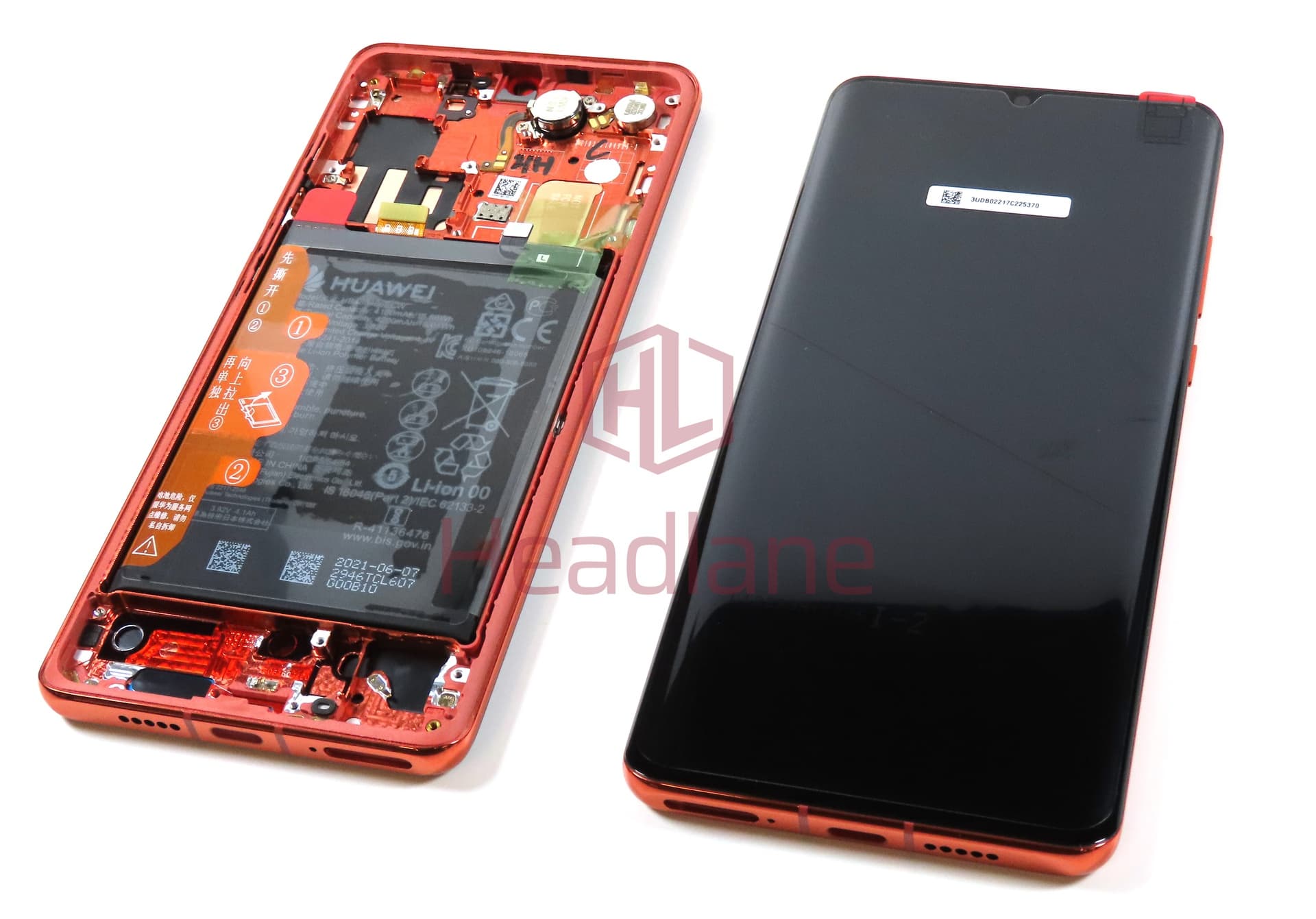Huawei P30 Pro LCD Display / Screen + Touch + HB486486ECW Battery - Amber Sunrise (B Grade) - view 2