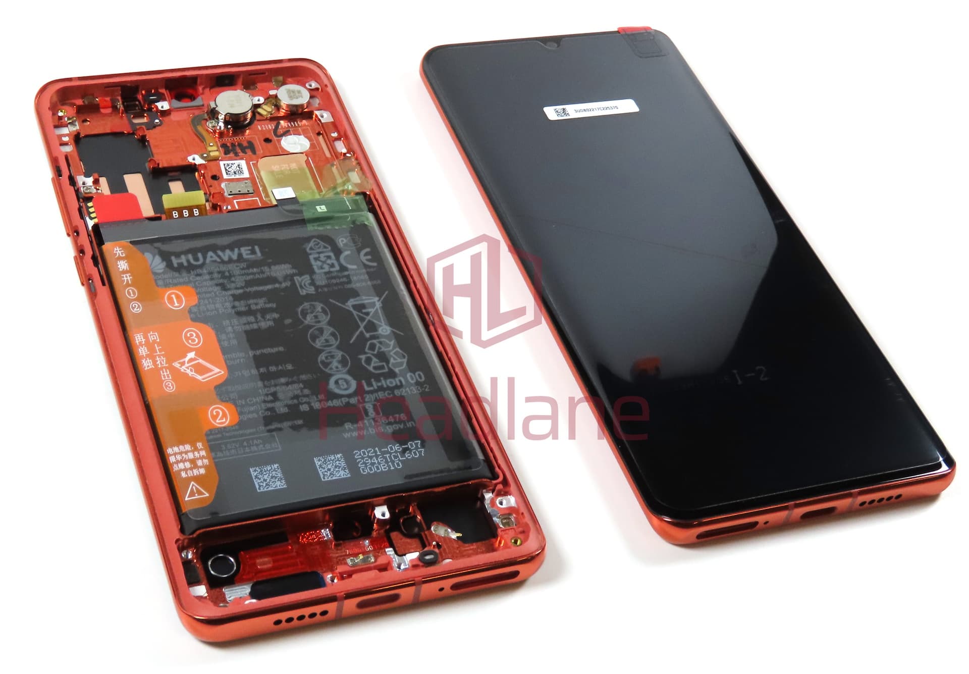 Huawei P30 Pro LCD Display / Screen + Touch + HB486486ECW Battery - Amber Sunrise (B Grade) - view 3