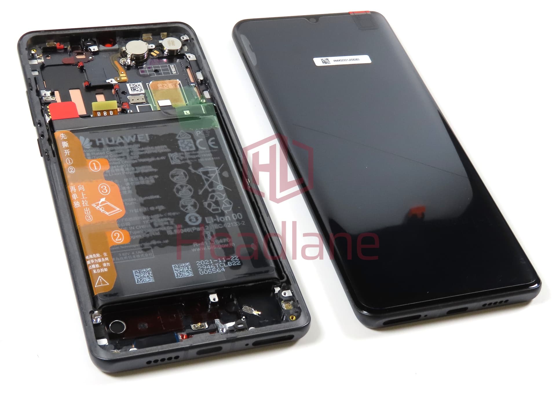 Huawei P30 Pro LCD Display / Screen + Touch + HB486486ECW Battery - Black (B Grade) - view 2