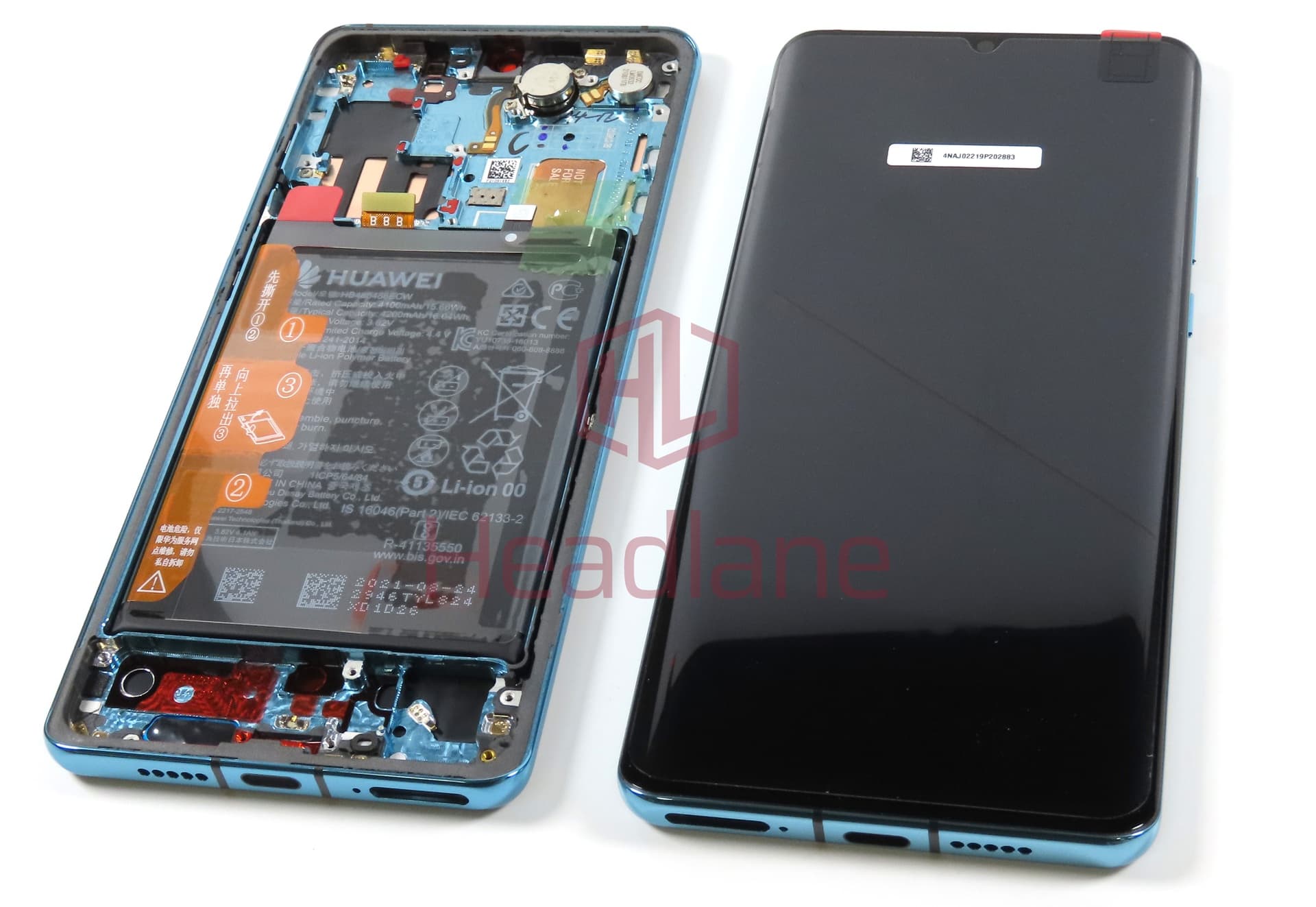 Huawei P30 Pro LCD Display / Screen + Touch + HB486486ECW Battery - Aurora Blue (B Grade) - view 2