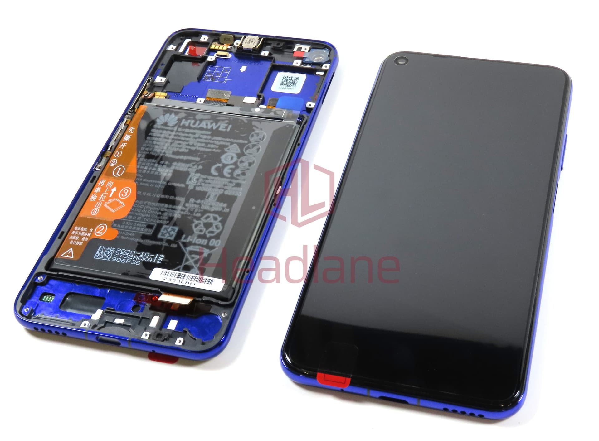 Huawei Nova 5T LCD Display / Screen + Touch + Battery - Purple (No Box) - view 3