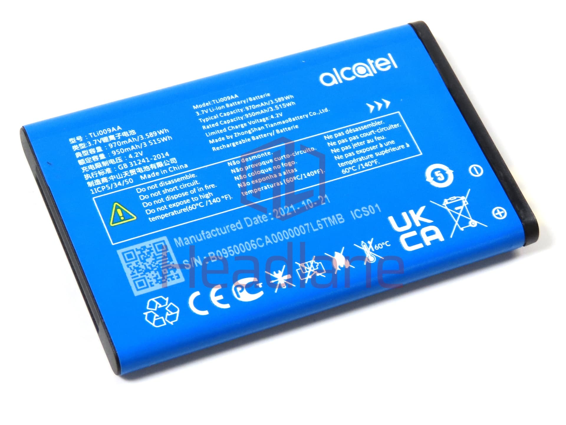 Alcatel 3025X TLi009AA 950mAh Battery - view 2